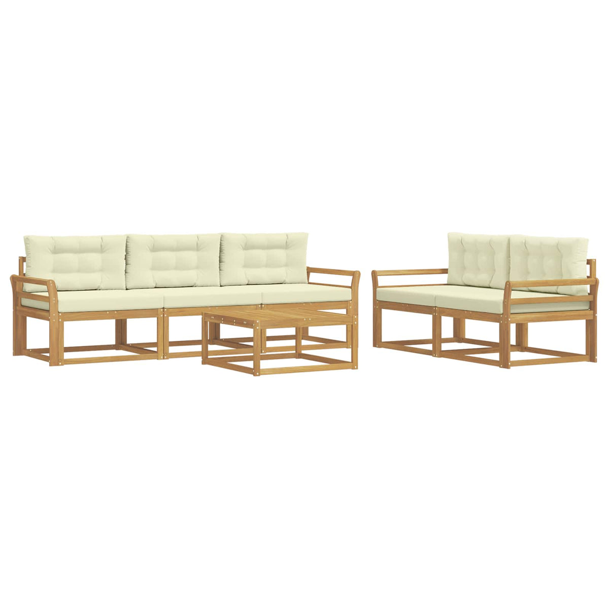 Set vanjskih sofa 6 kom. Bijela i krem