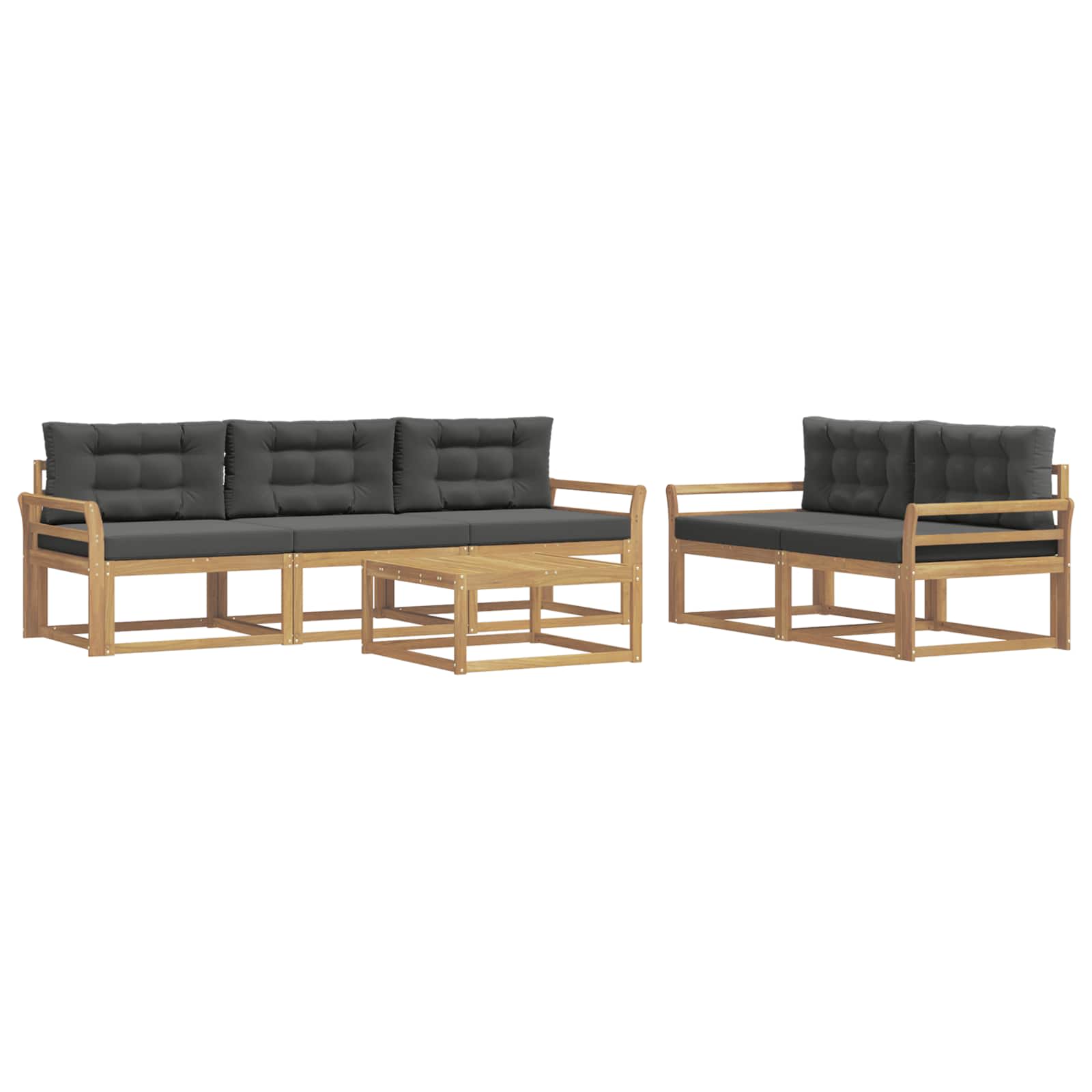 Set vanjskih sofa s jastukom 6 pcs Bijela i antracit