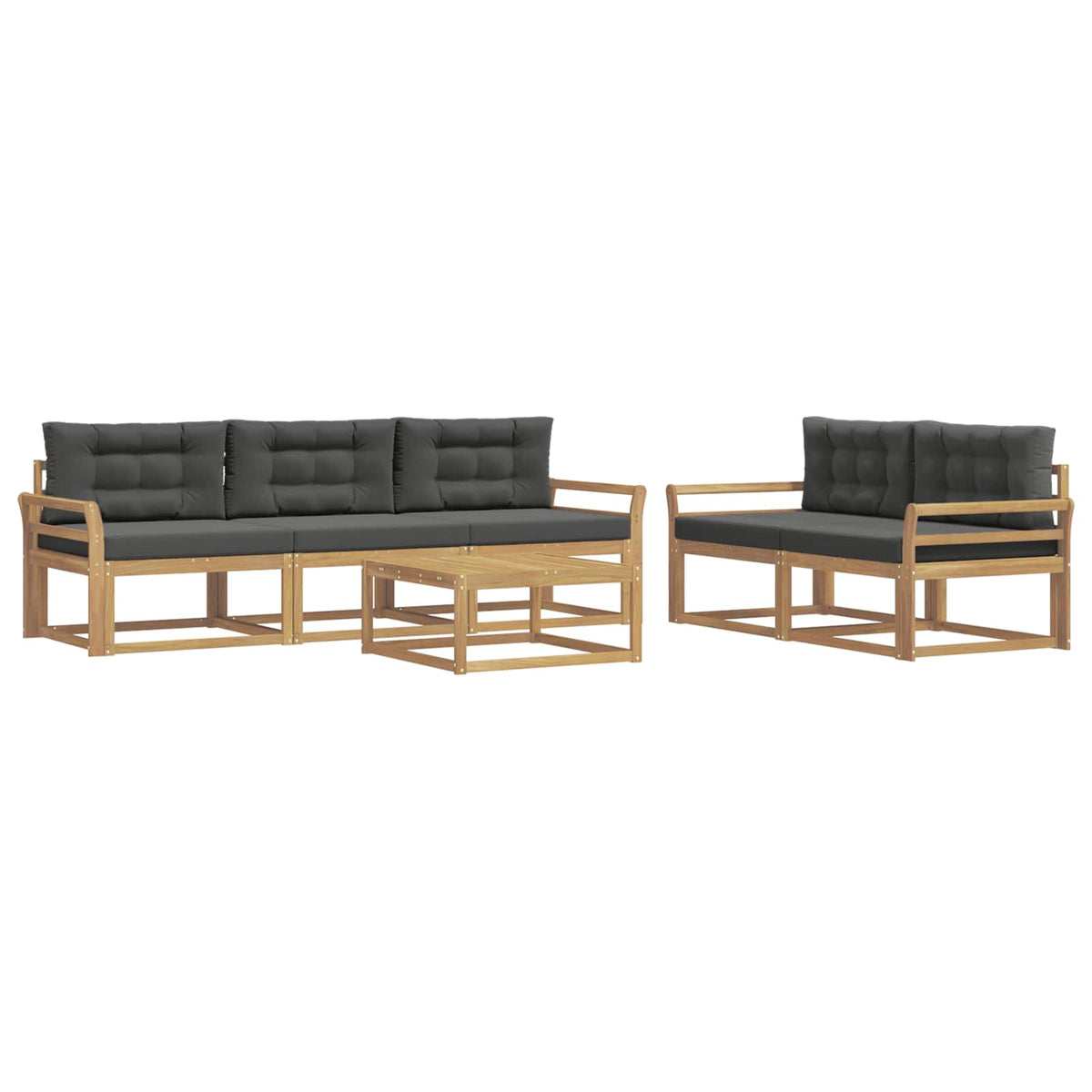 Set vanjskih sofa 6 kom. Bijela i antracit