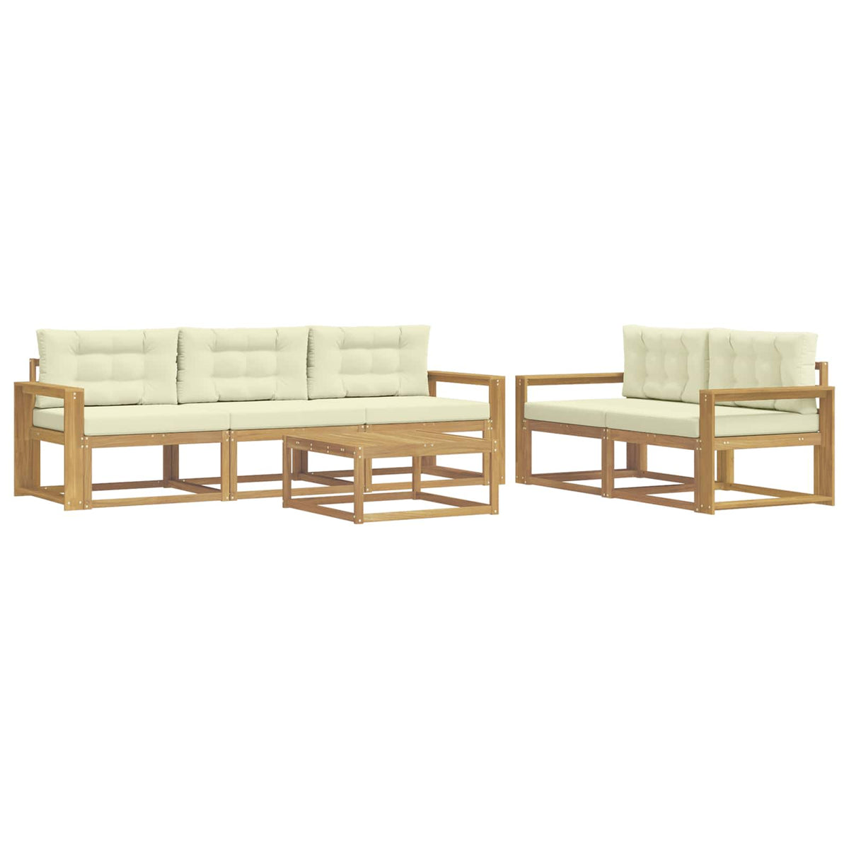 Set vanjskih sofa 6 kom. Bijela i krem