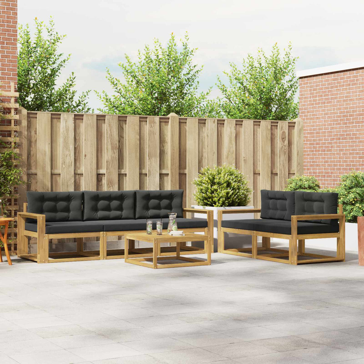 Set vanjskih sofa 6 kom. Bijela i antracit
