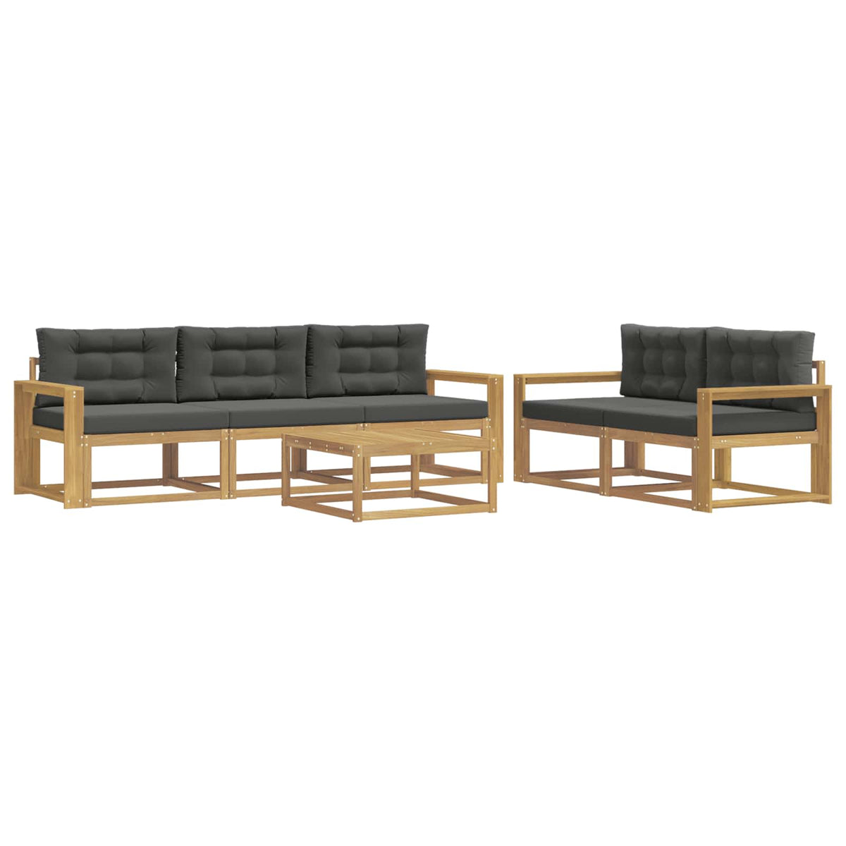 Set vanjskih sofa 6 kom. Bijela i antracit