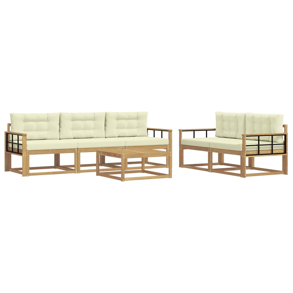 Set vanjskih sofa 6 kom. Bijela i krem