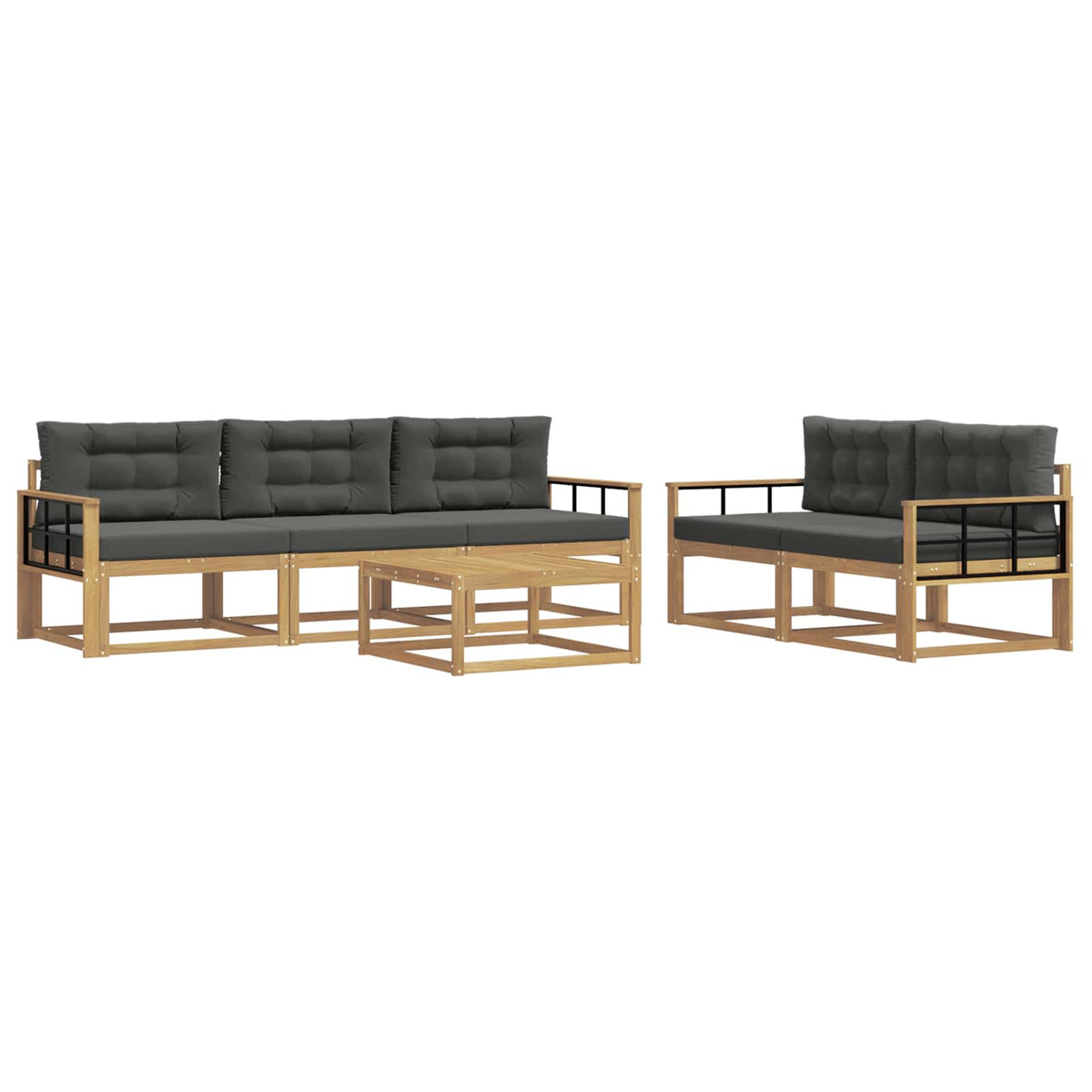 Set vanjskih sofa 6 kom. Bijela i antracit