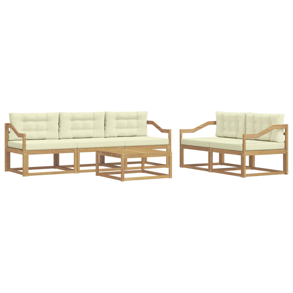 Set vanjskih sofa 6 kom. Bijela i krem