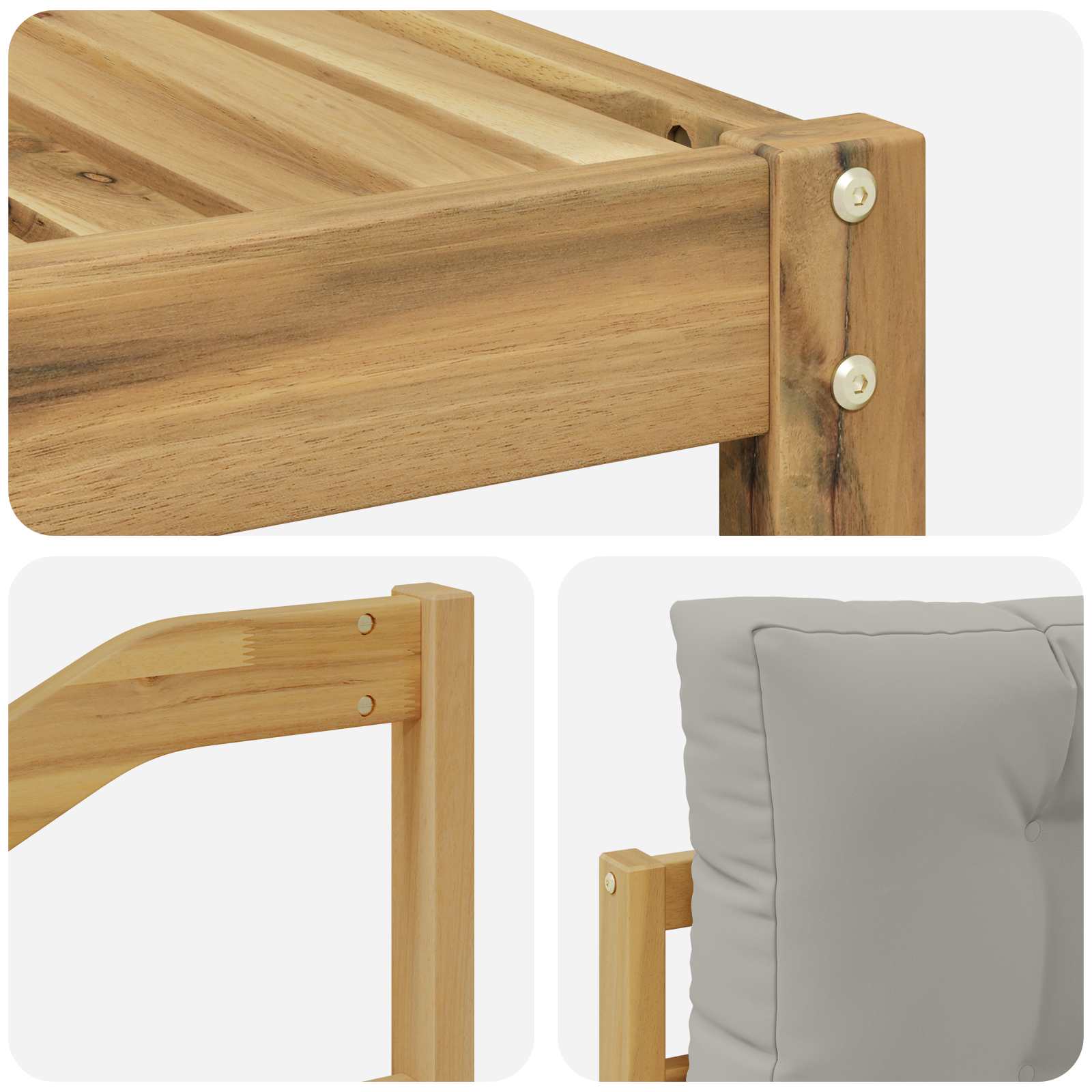 Set vanjskih sofa 6 kom. Bijela i svjetlosiva