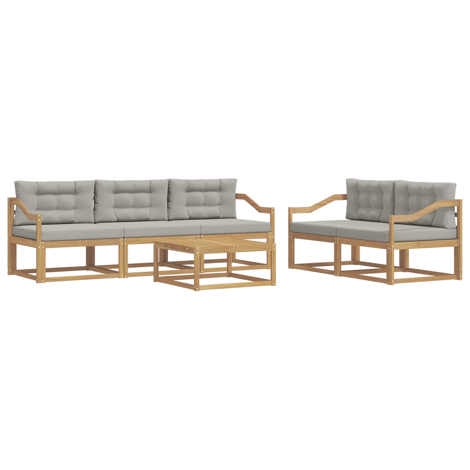 Set vanjskih sofa 6 kom. Bijela i svjetlosiva