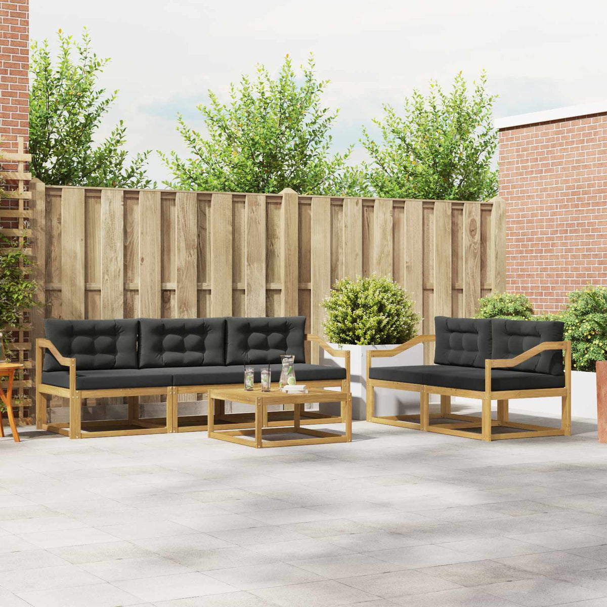 Set vanjskih sofa 6 kom. Bijela i antracit