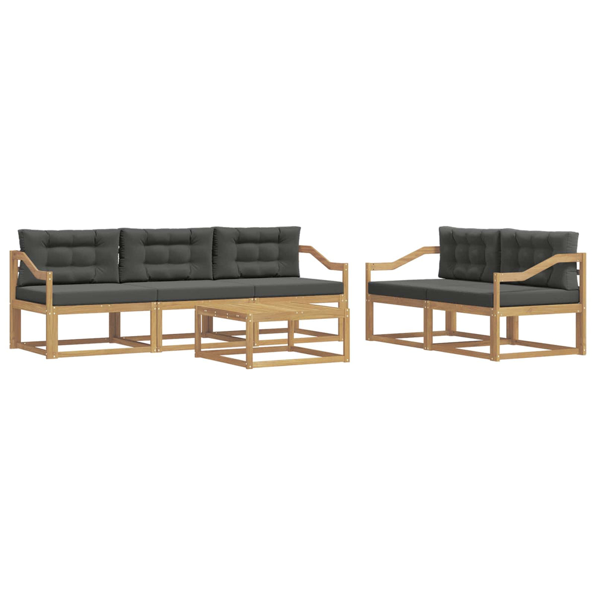 Set vanjskih sofa 6 kom. Bijela i antracit