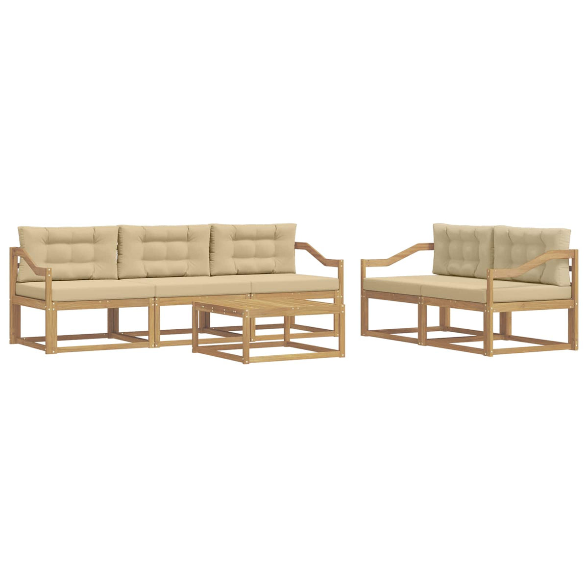 Set vanjskih sofa 6 kom. Bijela i bež