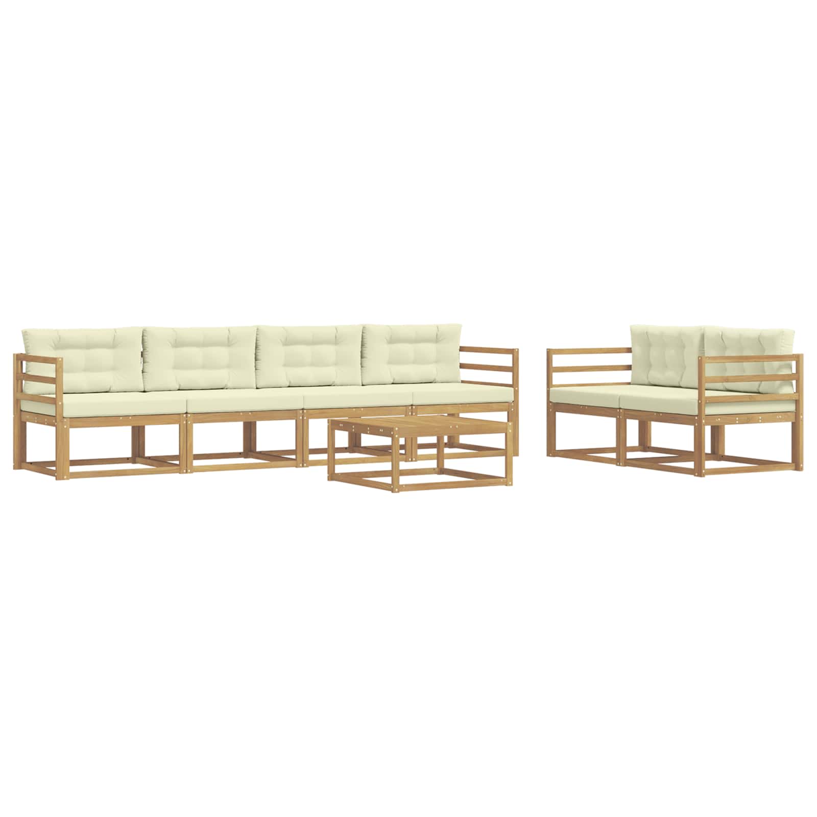 Set vanjskih sofa s jastukom 6 pcs Bijela i krem