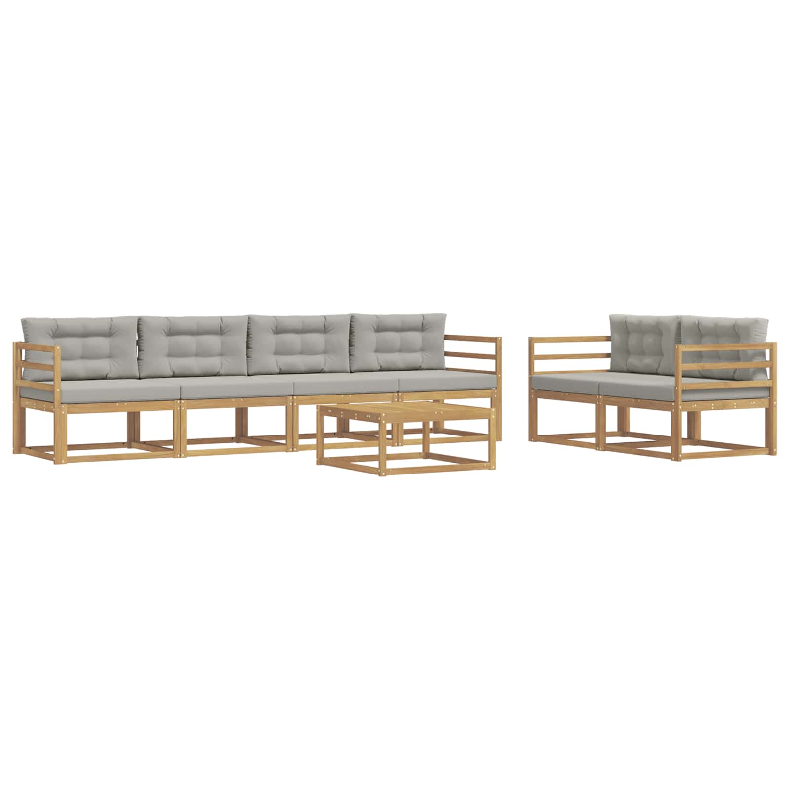 Set vanjskih sofa 6 kom. Bijela i svjetlosiva