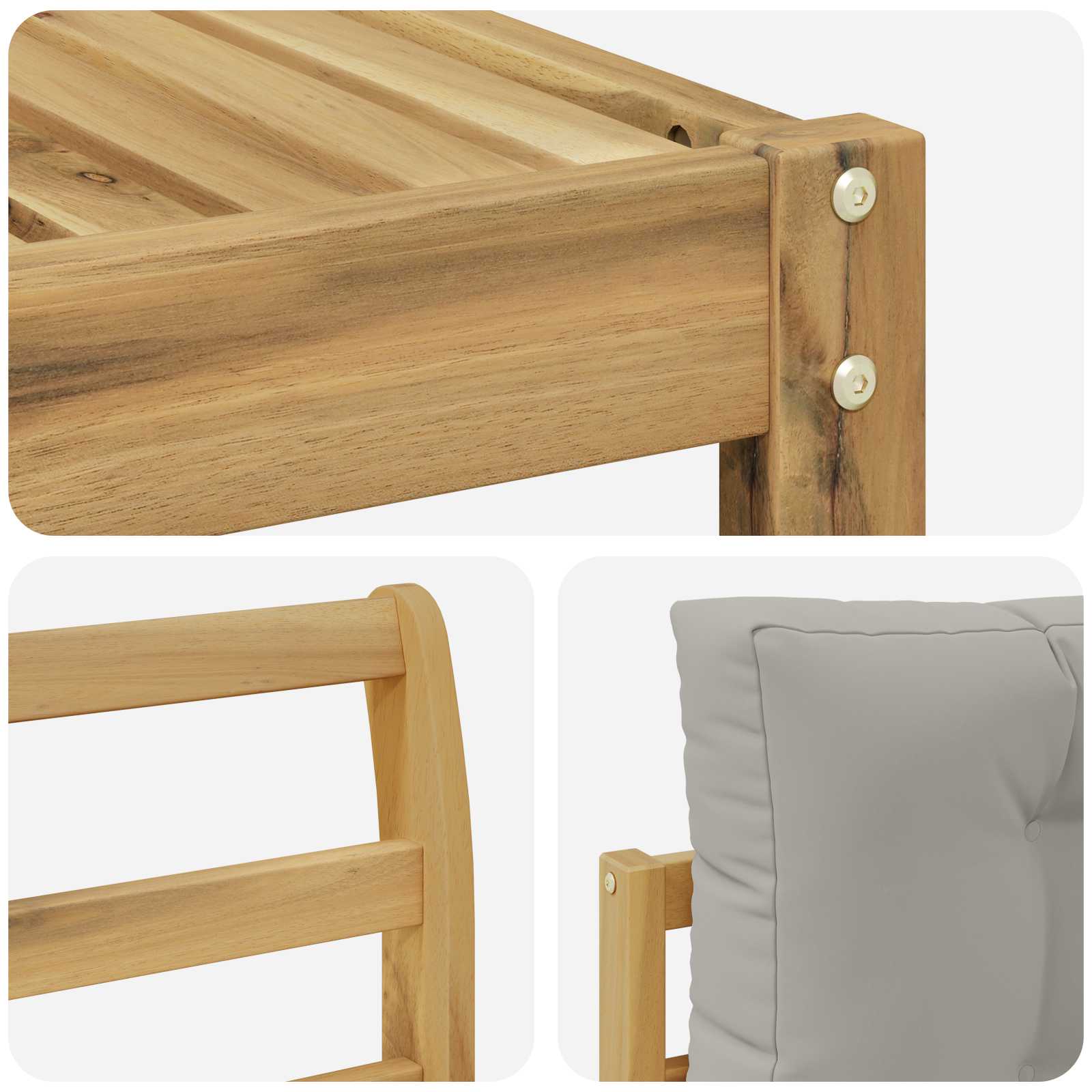 Set vanjskih sofa s jastukom 6 pcs Bijela i svjetlosiva