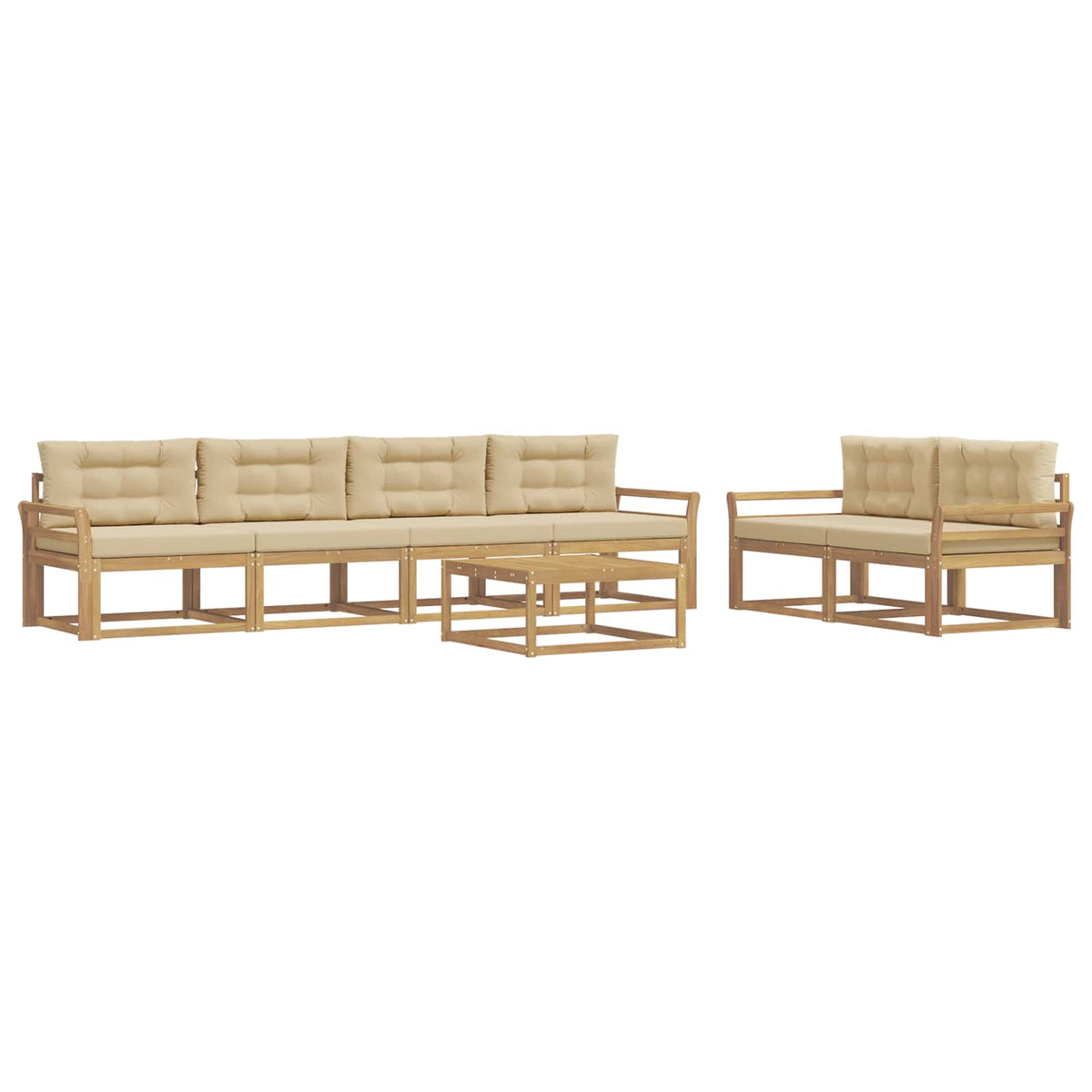 Set vanjskih sofa 6 kom. Bijela i bež