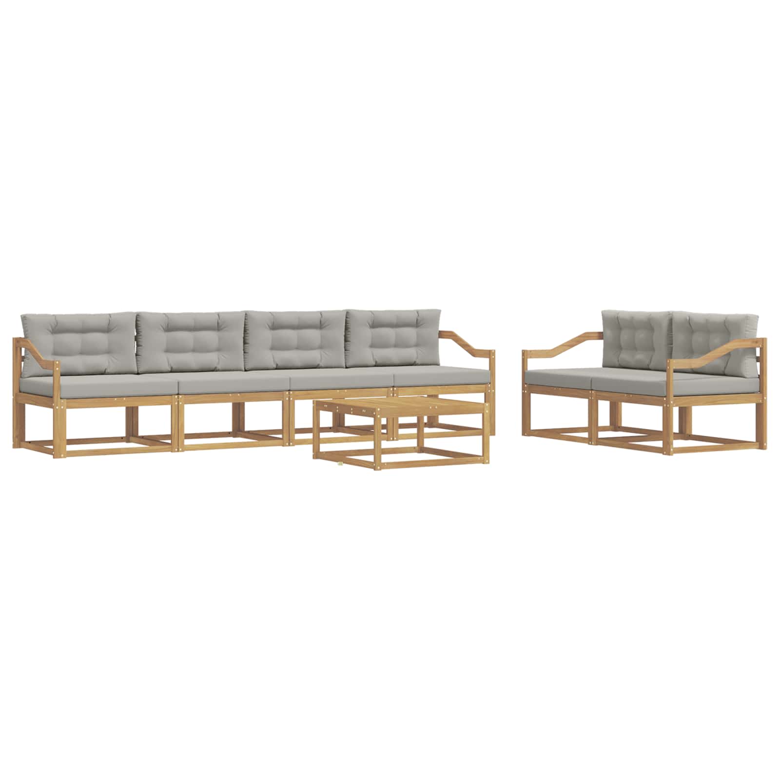 Set vanjskih sofa s jastukom 6 pcs Bijela i svjetlosiva