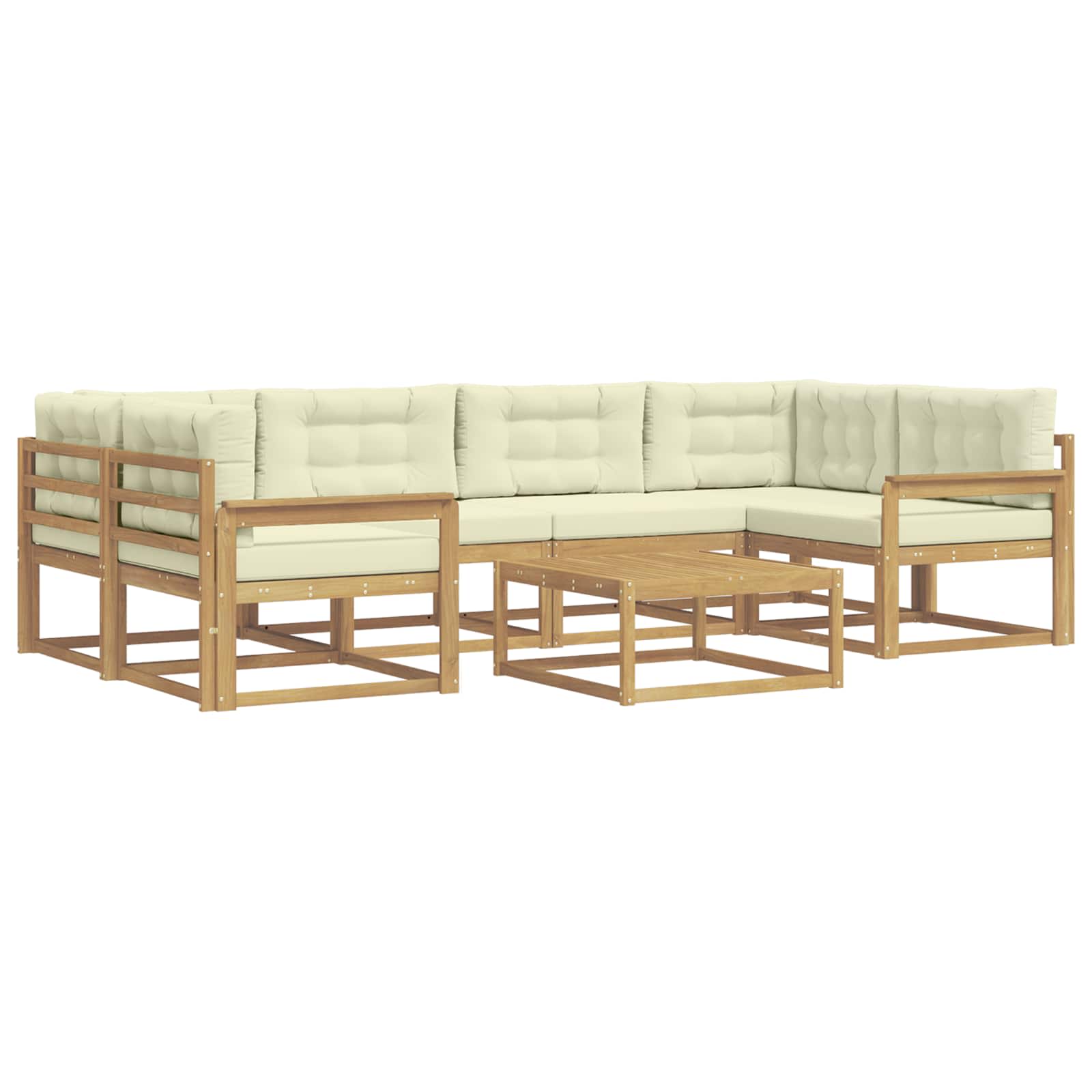 Set vanjskih sofa s jastukom 5 pcs Bijela i krem