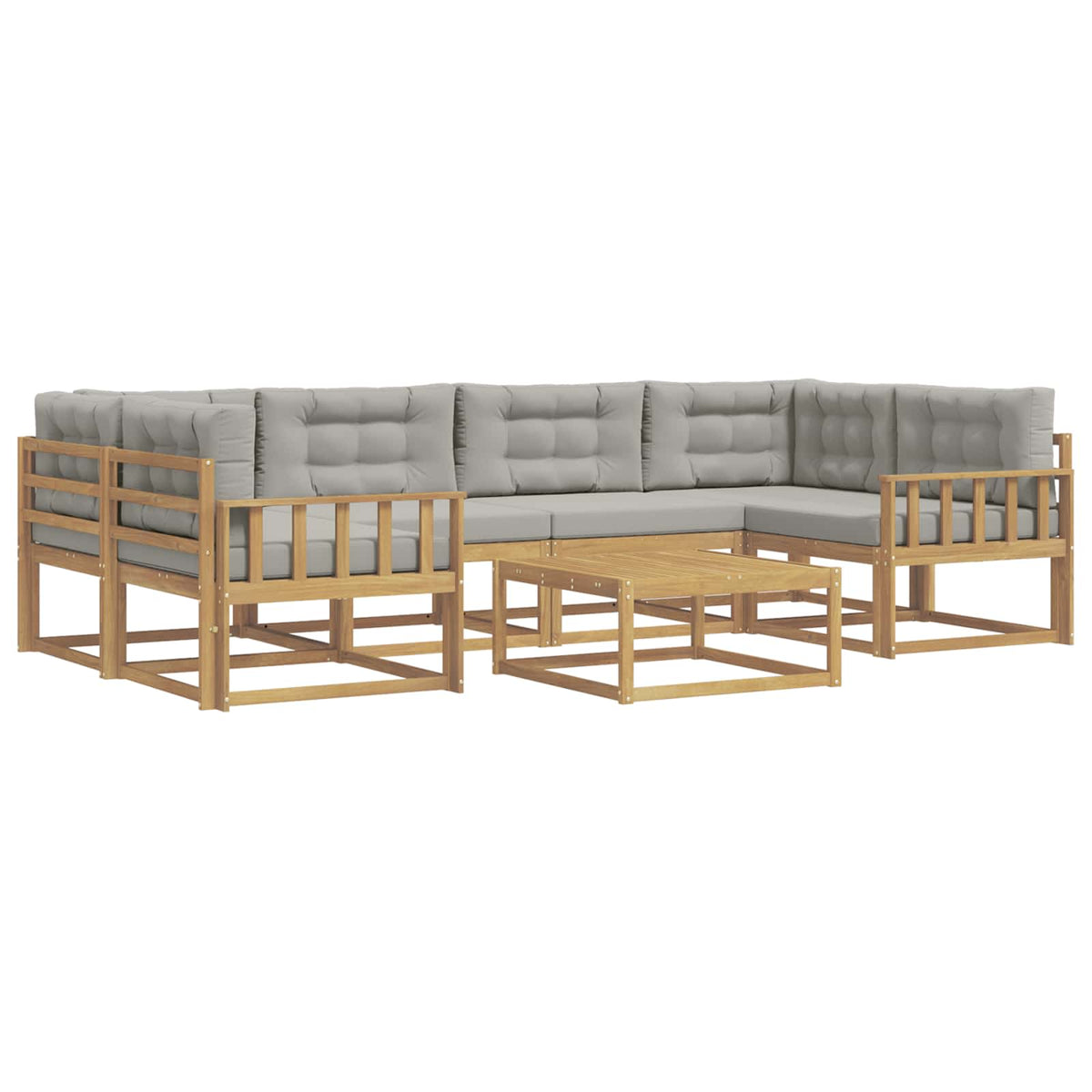 Set vanjskih sofa 5 kom. Bijela i svjetlosiva