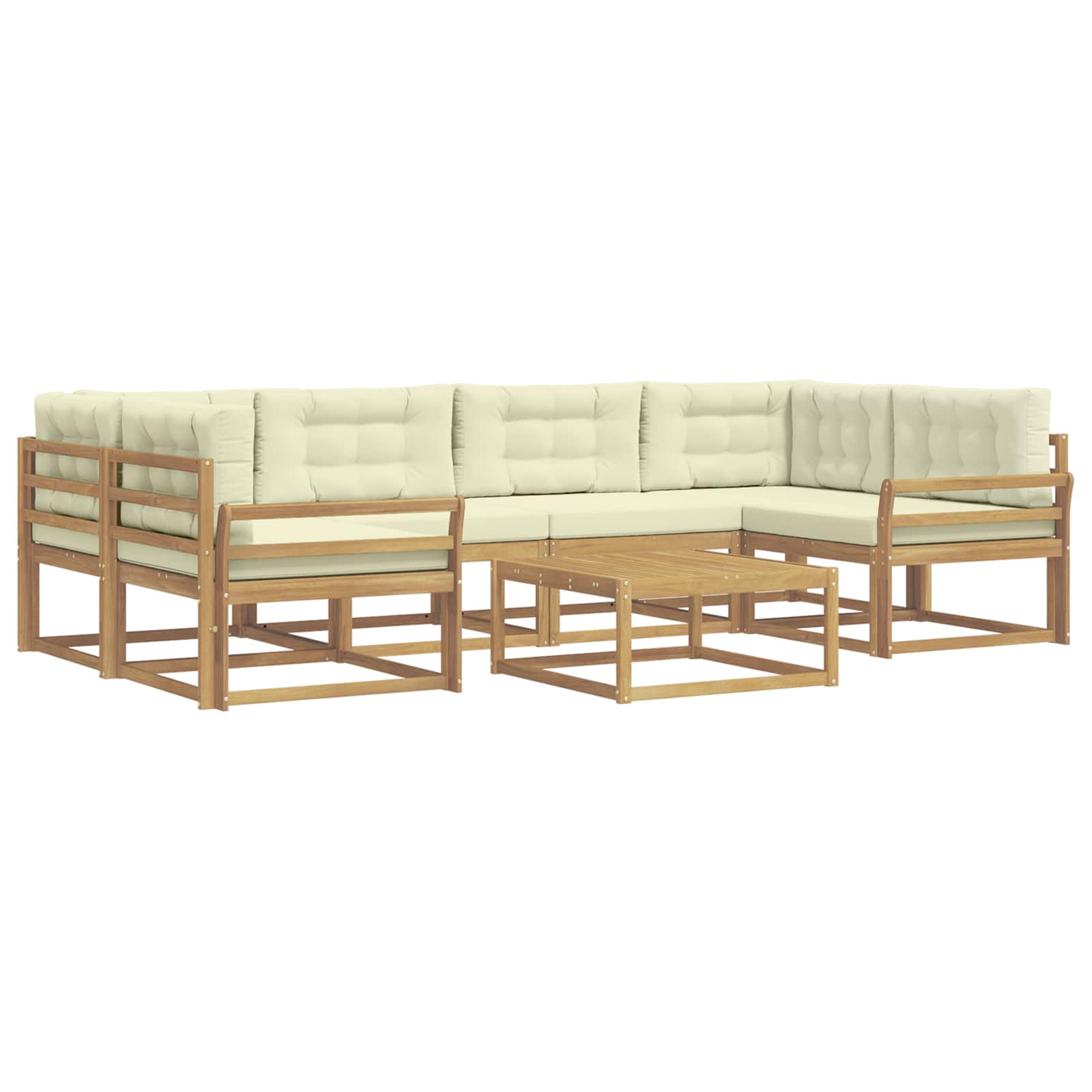 Set vanjskih sofa s jastukom 5 pcs Bijela i krem