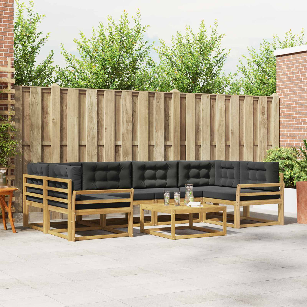 Set vanjskih sofa 5 kom. Bijela i antracit
