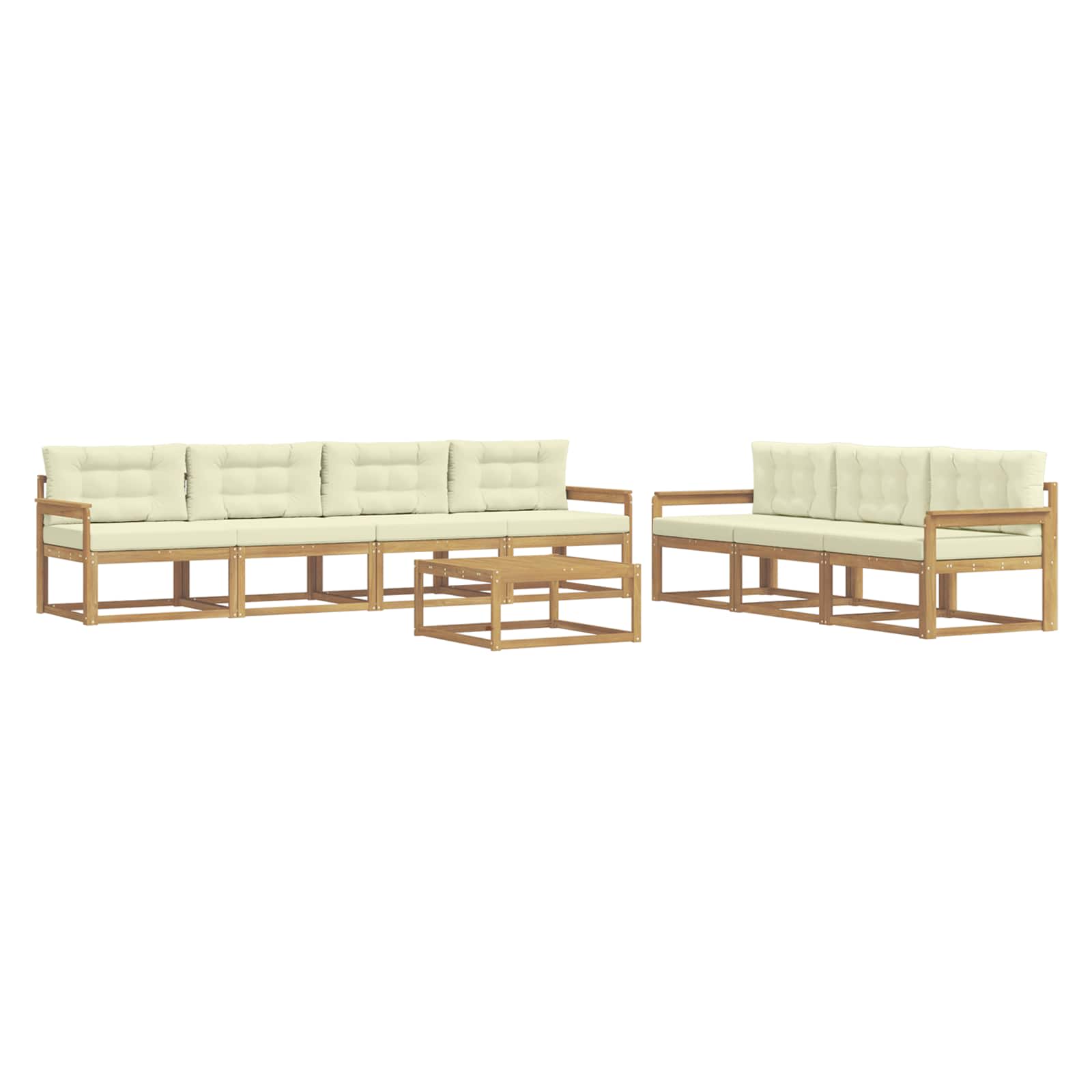 Set vanjskih sofa s jastukom 7 pcs Bijela i krem