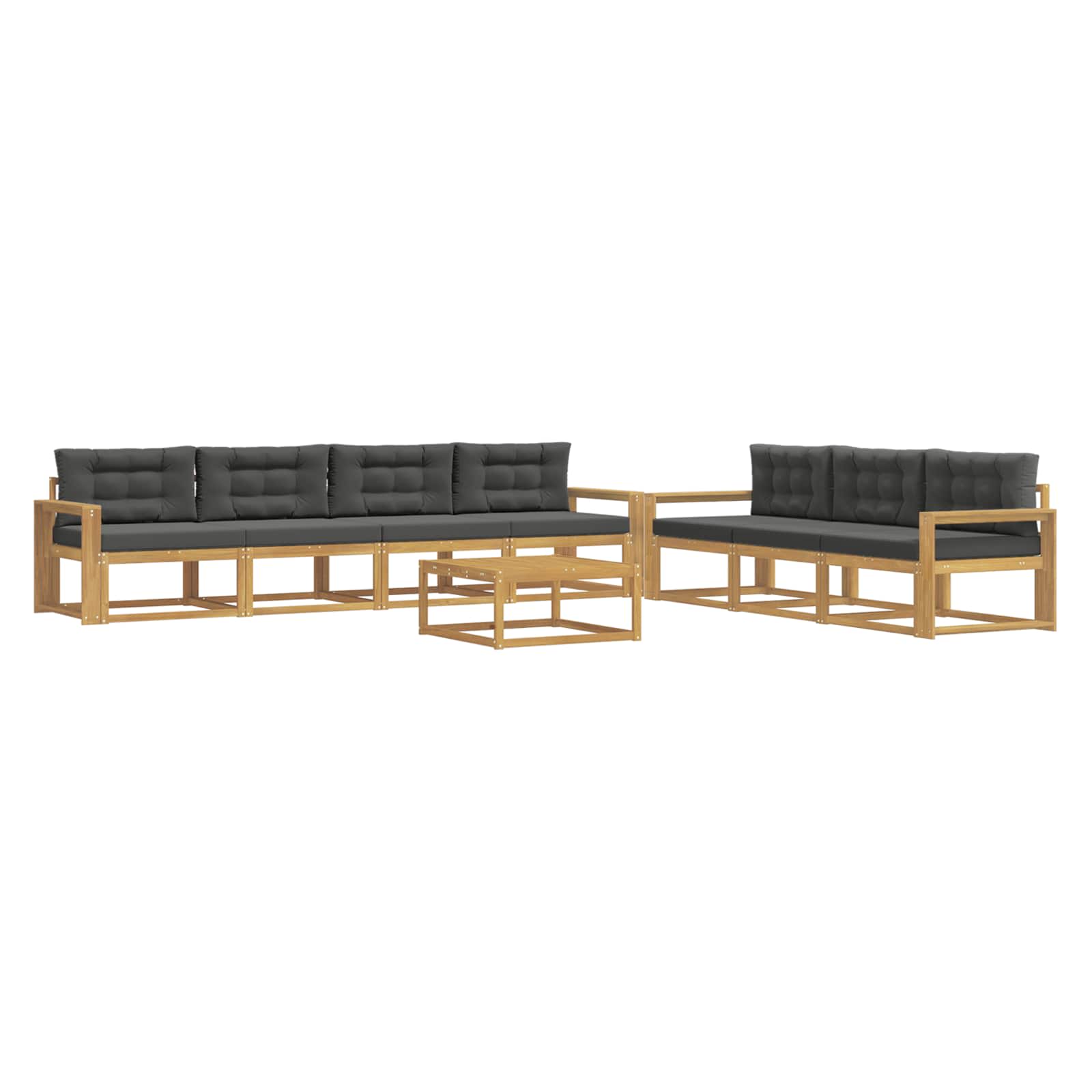 Set vanjskih sofa s jastukom 7 pcs Bijela i antracit