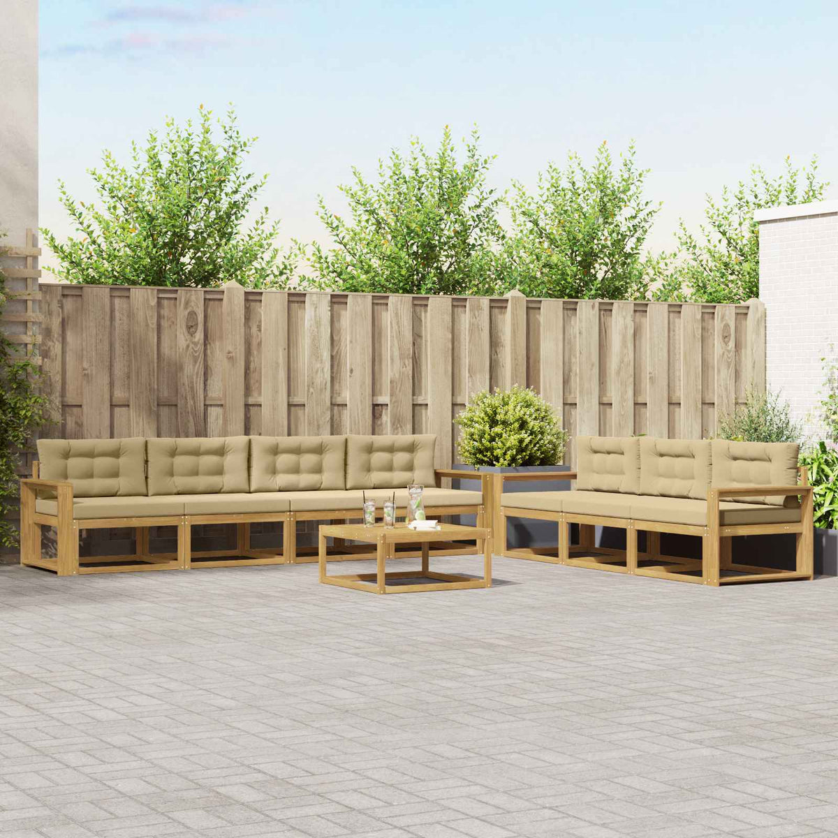 Set vanjskih sofa 7 kom. Bijela i bež