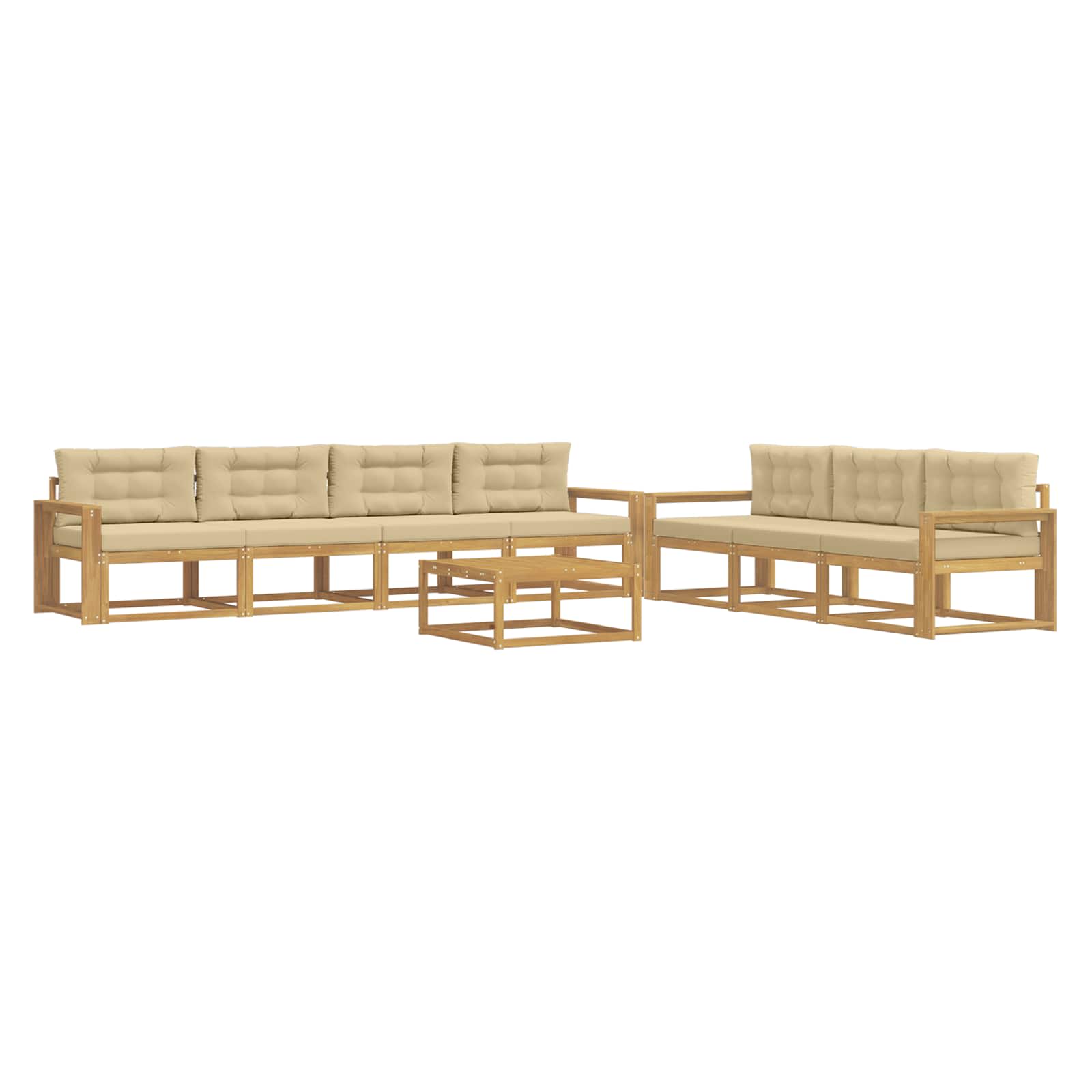 Set vanjskih sofa s jastukom 7 pcs Bijela i bež