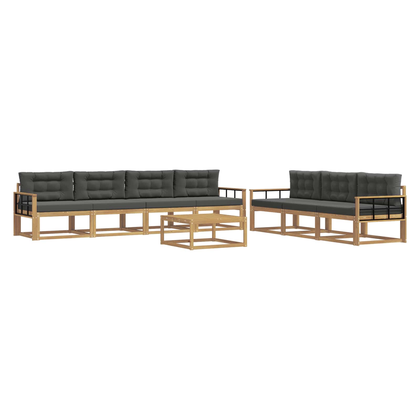 Set vanjskih sofa s jastukom 7 pcs Bijela i antracit