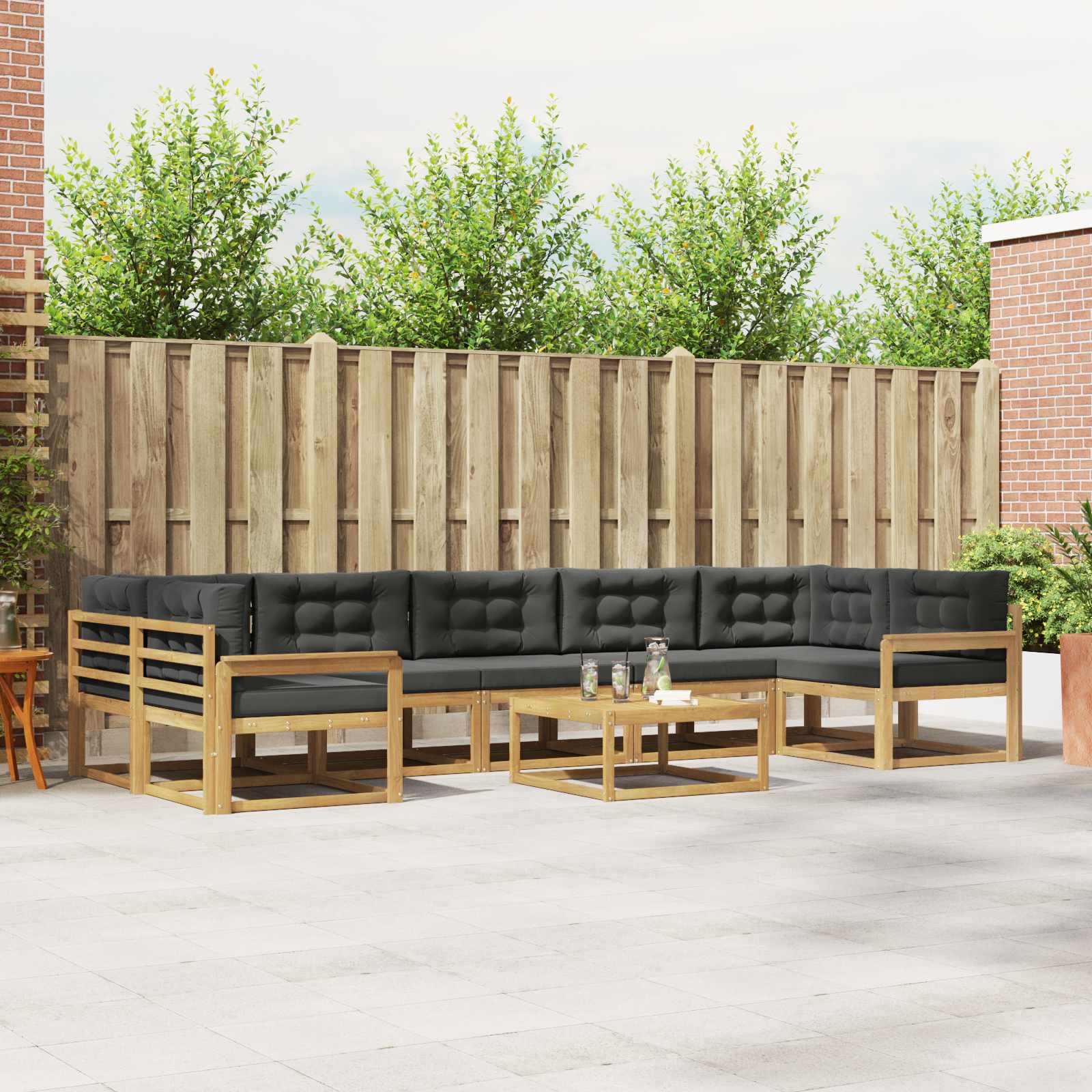 Set vanjskih sofa s jastukom 6 pcs Bijela i antracit