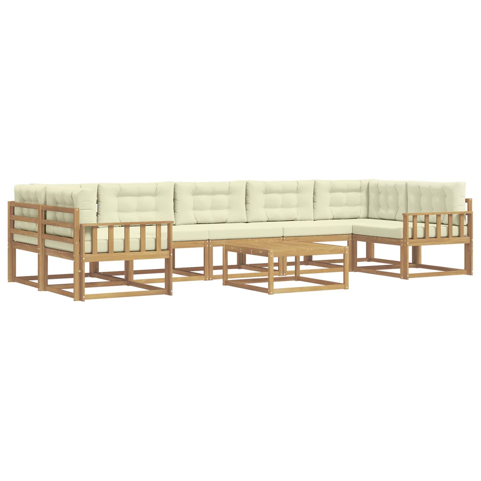 Set vanjskih sofa s jastukom 6 pcs Bijela i krem
