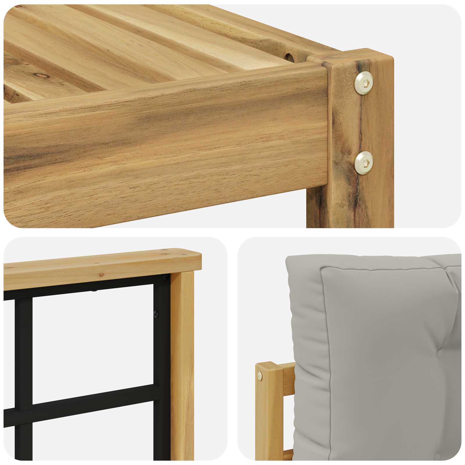 Set vanjskih sofa s jastukom 6 pcs Bijela i svjetlosiva