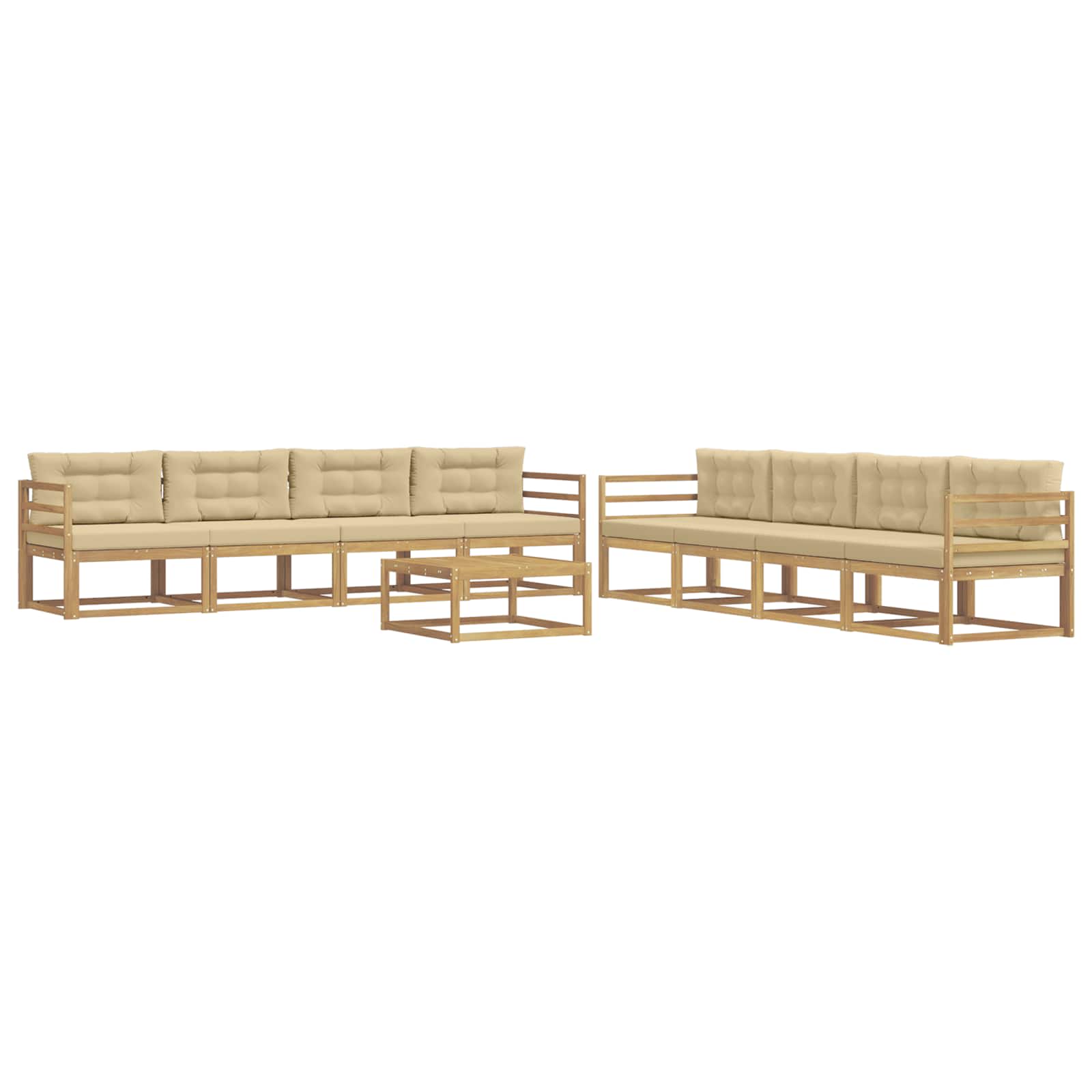 Set vanjskih sofa 9 pcs Bijela i bež 79 x 79 x 37 cm Poliester
