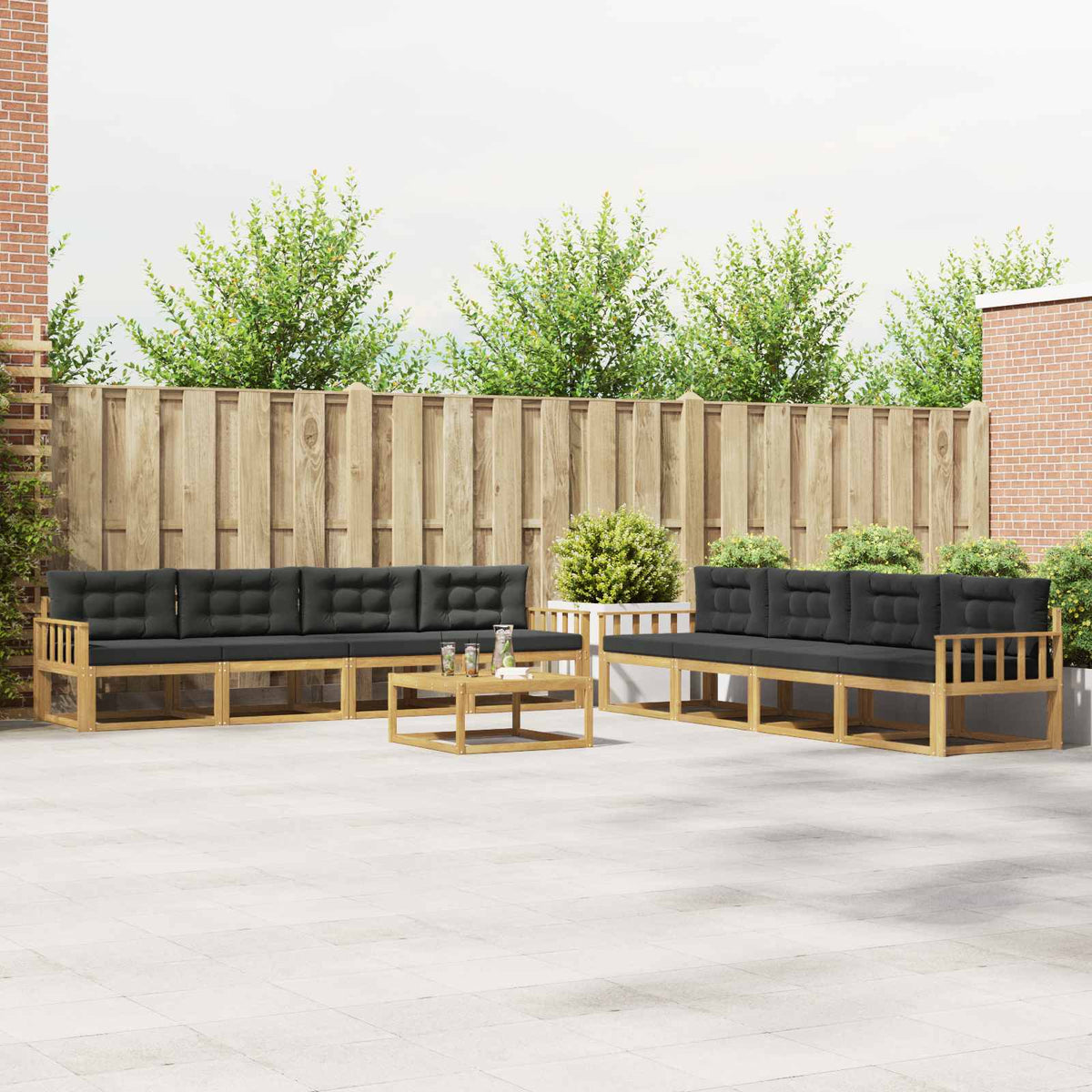 Set vanjskih sofa 9 kom. Bijela i antracit Poliester
