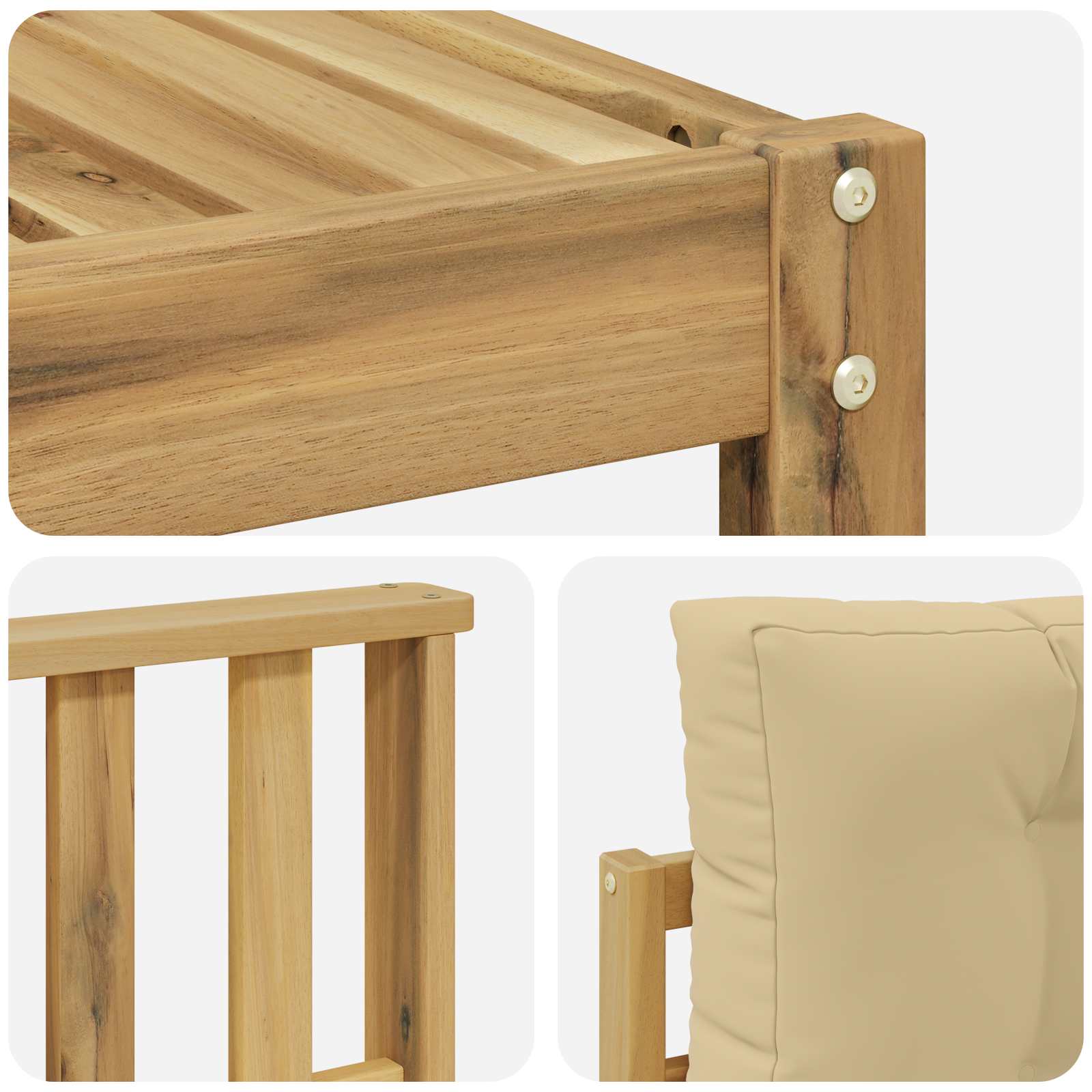 Set vanjskih sofa 9 pcs Bijela i bež 79 x 79 x 37 cm Poliester