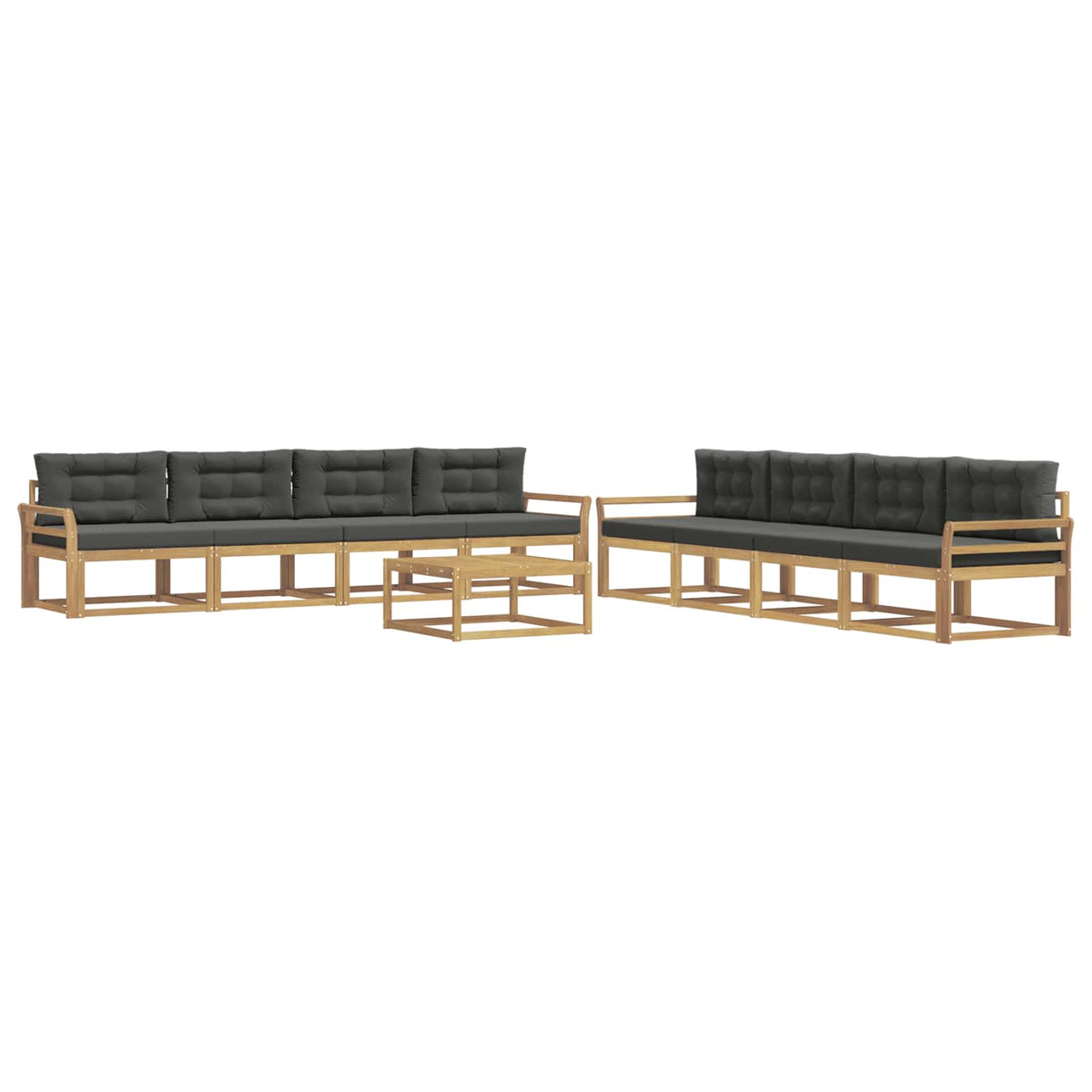 Set vanjskih sofa 9 kom. Bijela i antracit Poliester