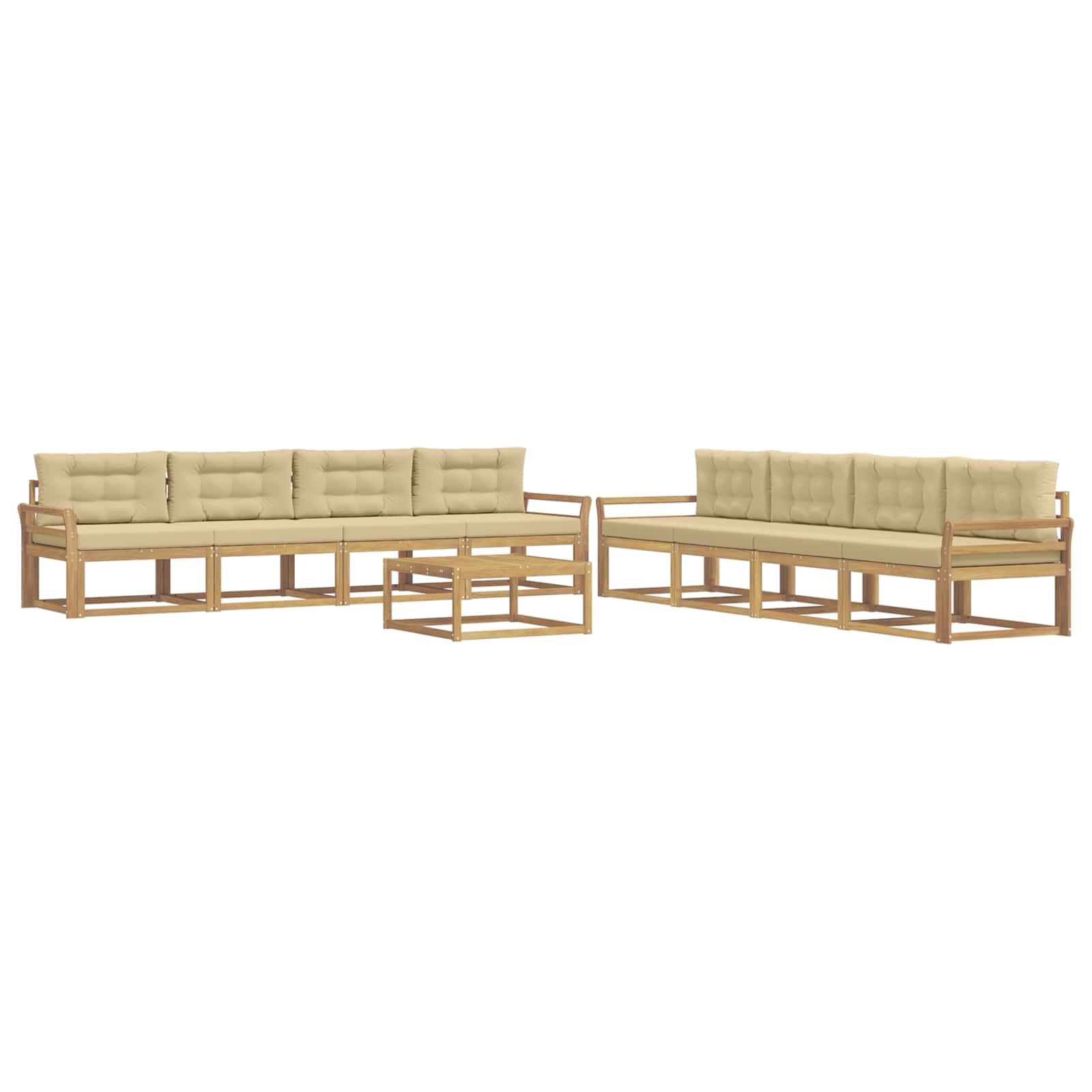 Set vanjskih sofa 9 pcs Bijela i bež 79 x 79 x 37 cm Poliester