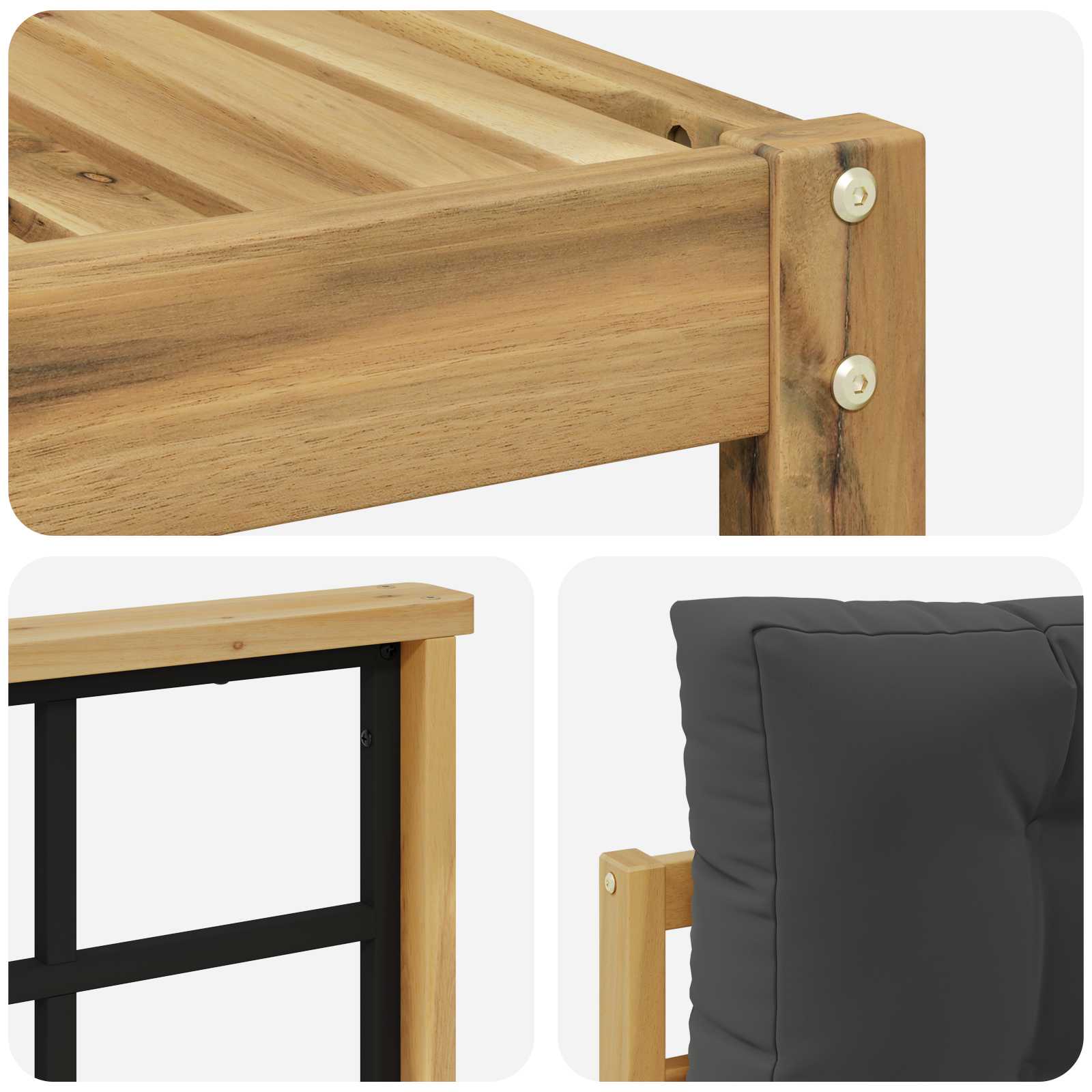 Set vanjskih sofa s jastukom 4 pcs Bijela i antracit Poliester