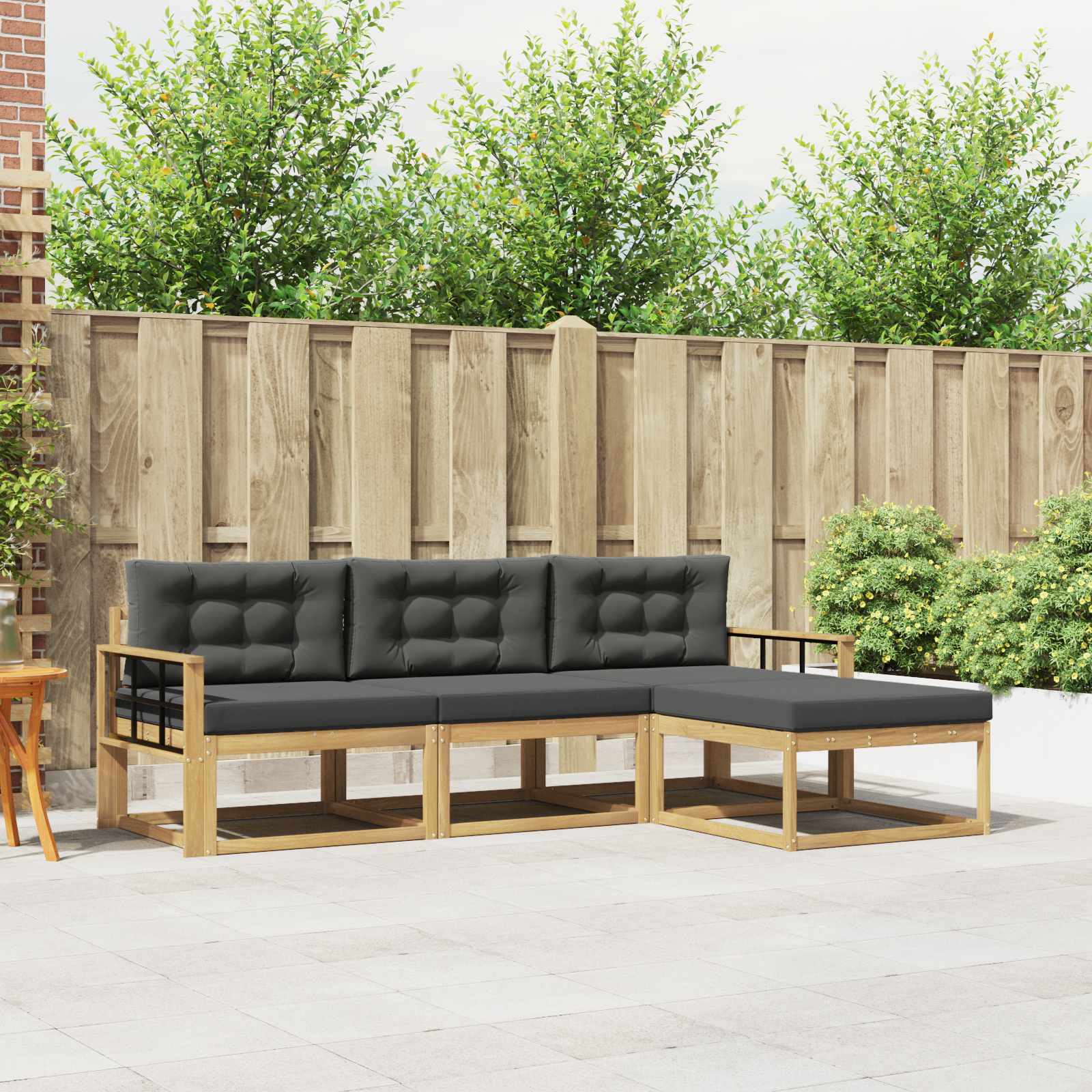 Set vanjskih sofa s jastukom 4 pcs Bijela i antracit Poliester