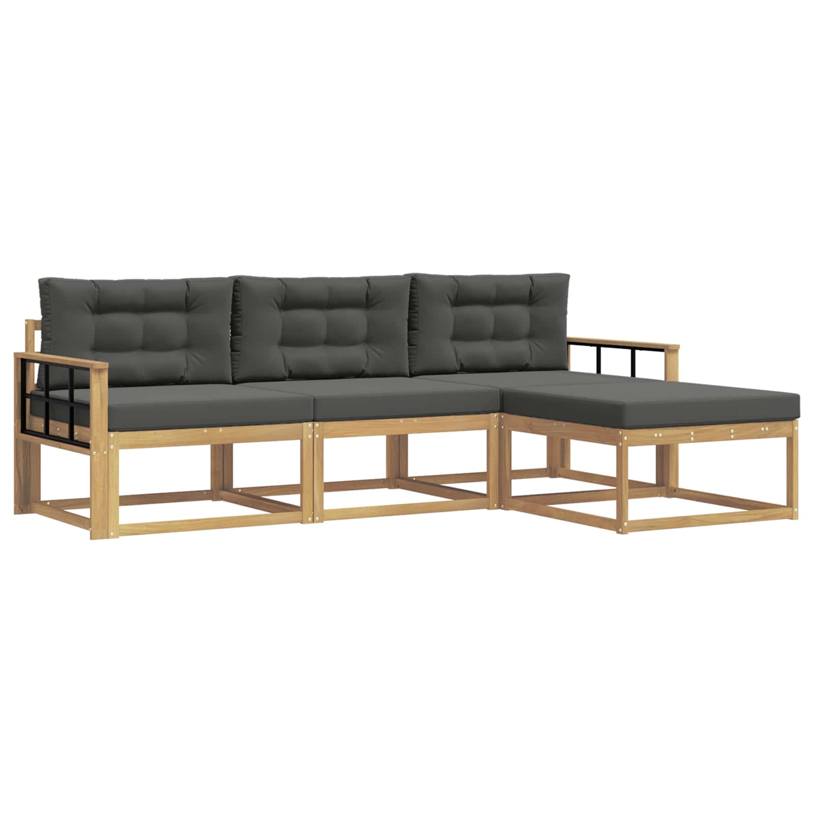 Set vanjskih sofa s jastukom 4 pcs Bijela i antracit Poliester