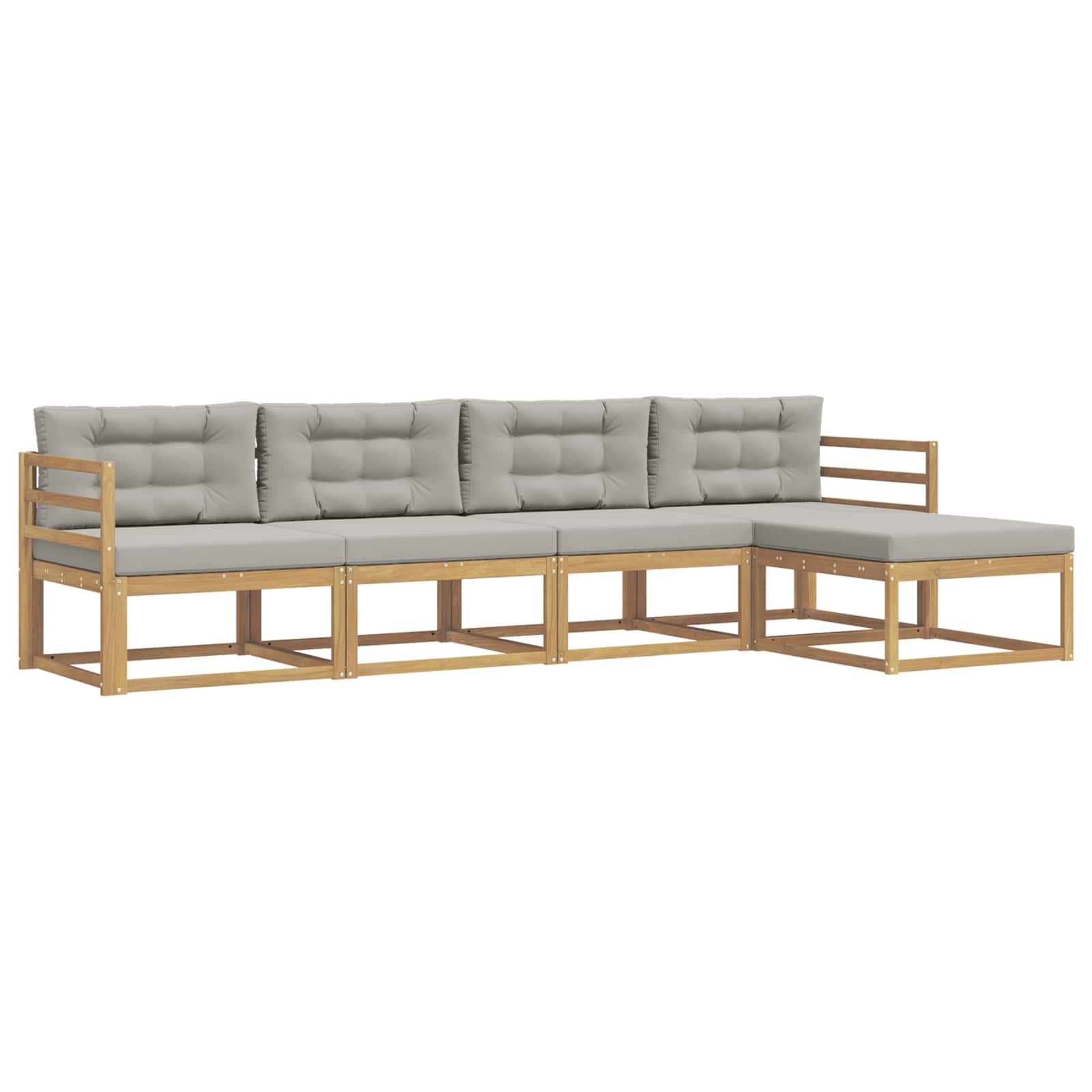 Set vanjskih sofa 4 pcs Bijela i svjetlosiva Poliester