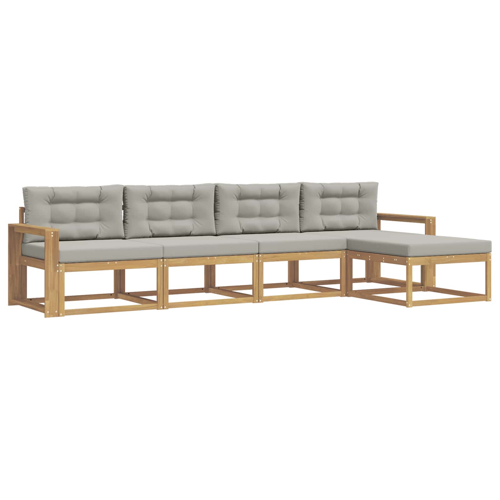 Set vanjskih sofa 4 pcs Bijela i svjetlosiva Poliester