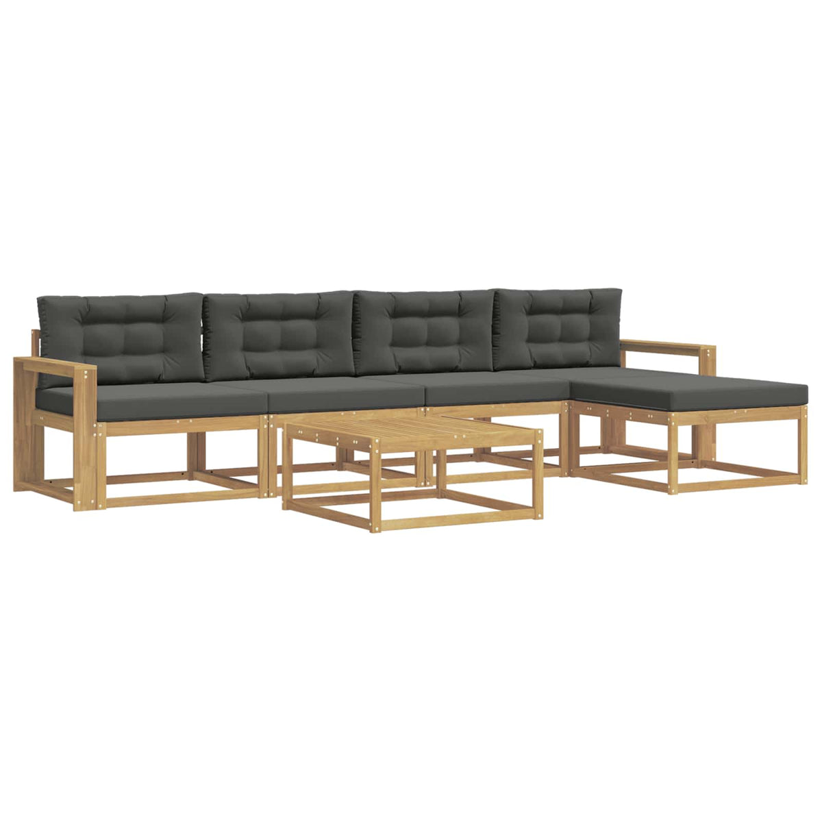 Set vanjskih sofa 6 kom. Bijela i antracit Poliester