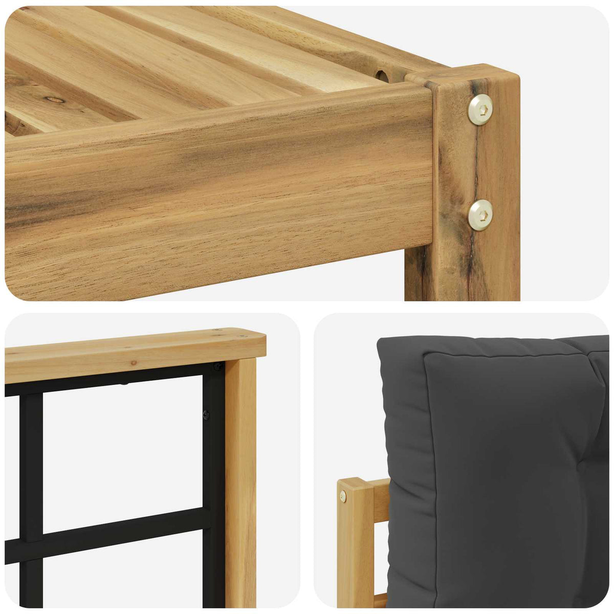 Set vanjskih sofa 6 kom. Bijela i antracit Poliester