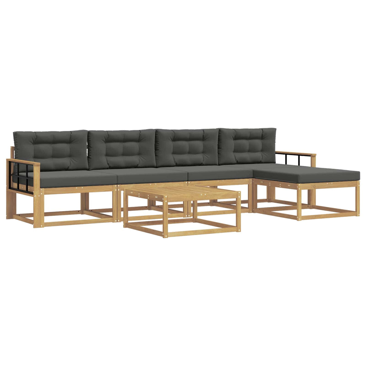 Set vanjskih sofa 6 kom. Bijela i antracit Poliester
