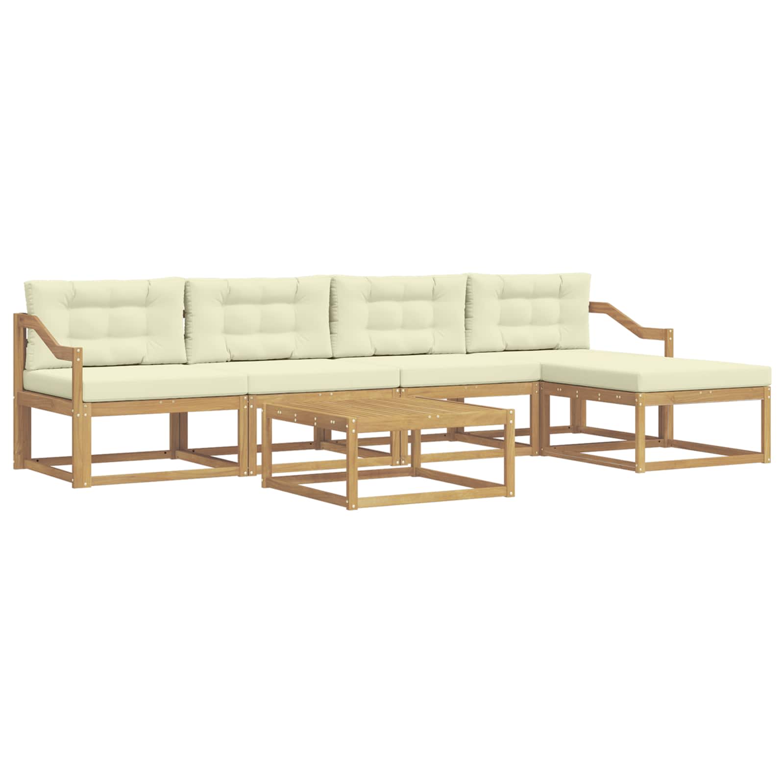 Set vanjskih sofa 6 pcs Bijela i krem 79 x 79 x 37 cm Poliester