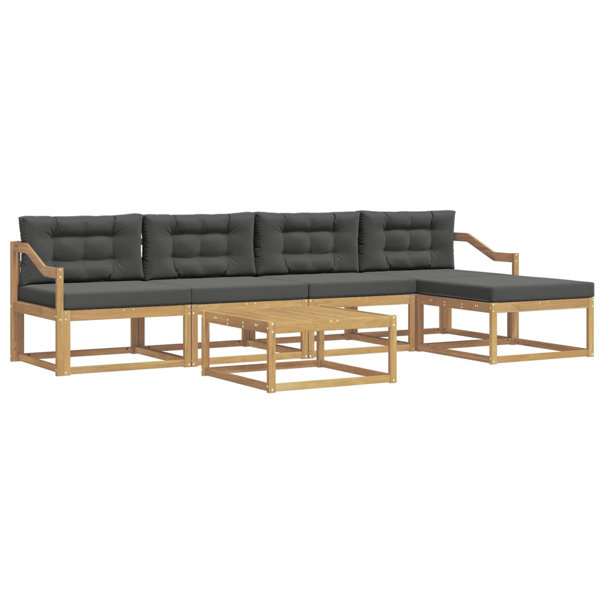 Set vanjskih sofa 6 kom. Bijela i antracit Poliester