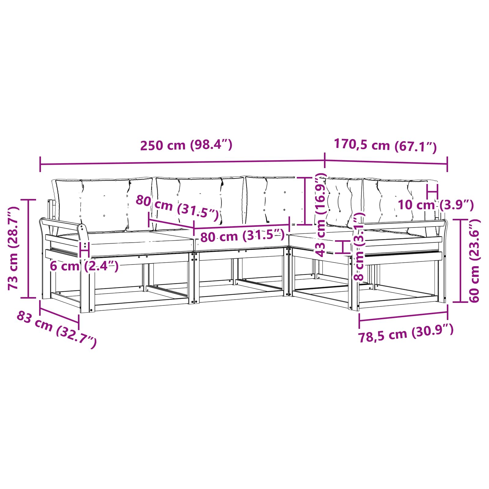 Set vanjskih sofa 3 pcs Bijela i svjetlosiva Poliester