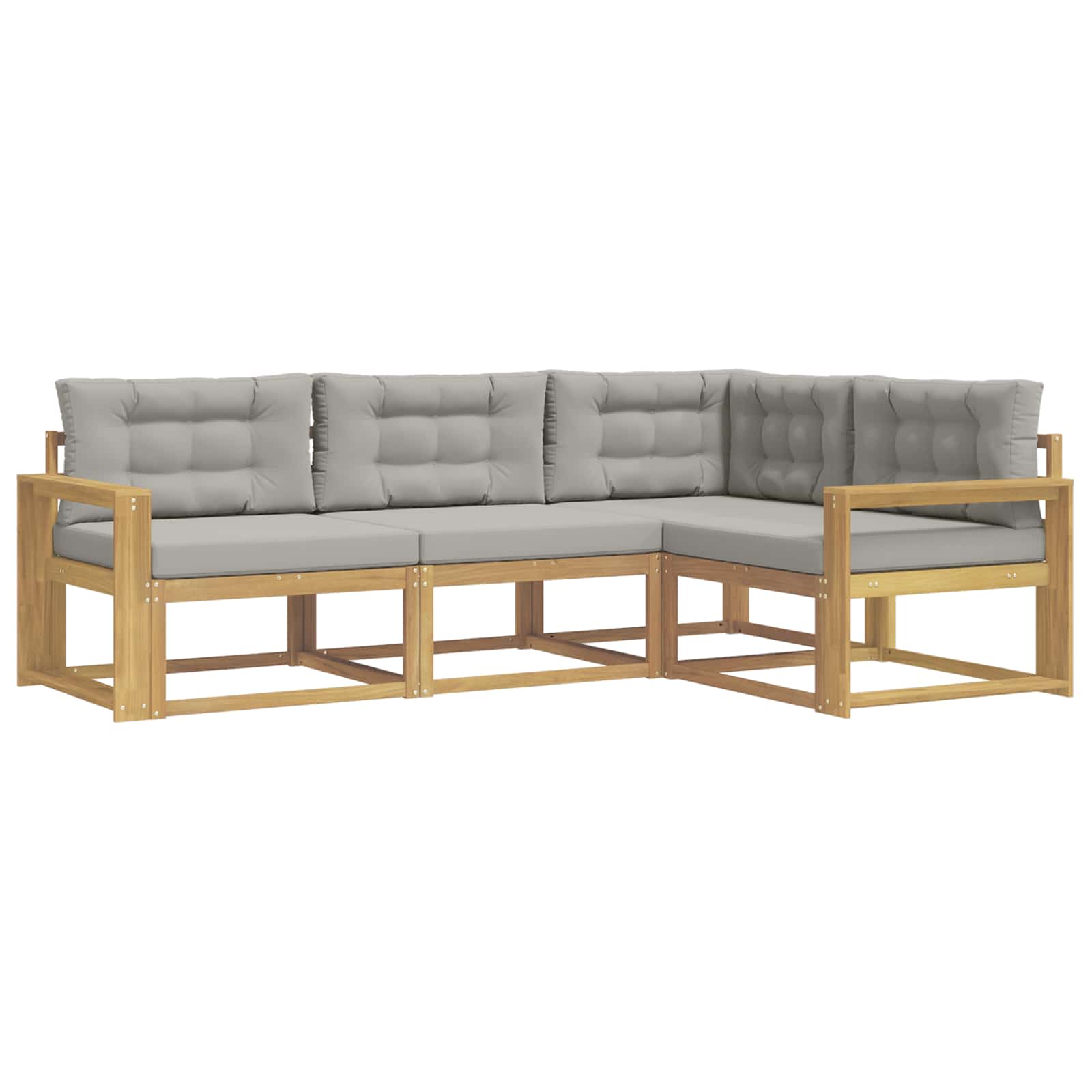 Set vanjskih sofa 3 pcs Bijela i svjetlosiva Poliester