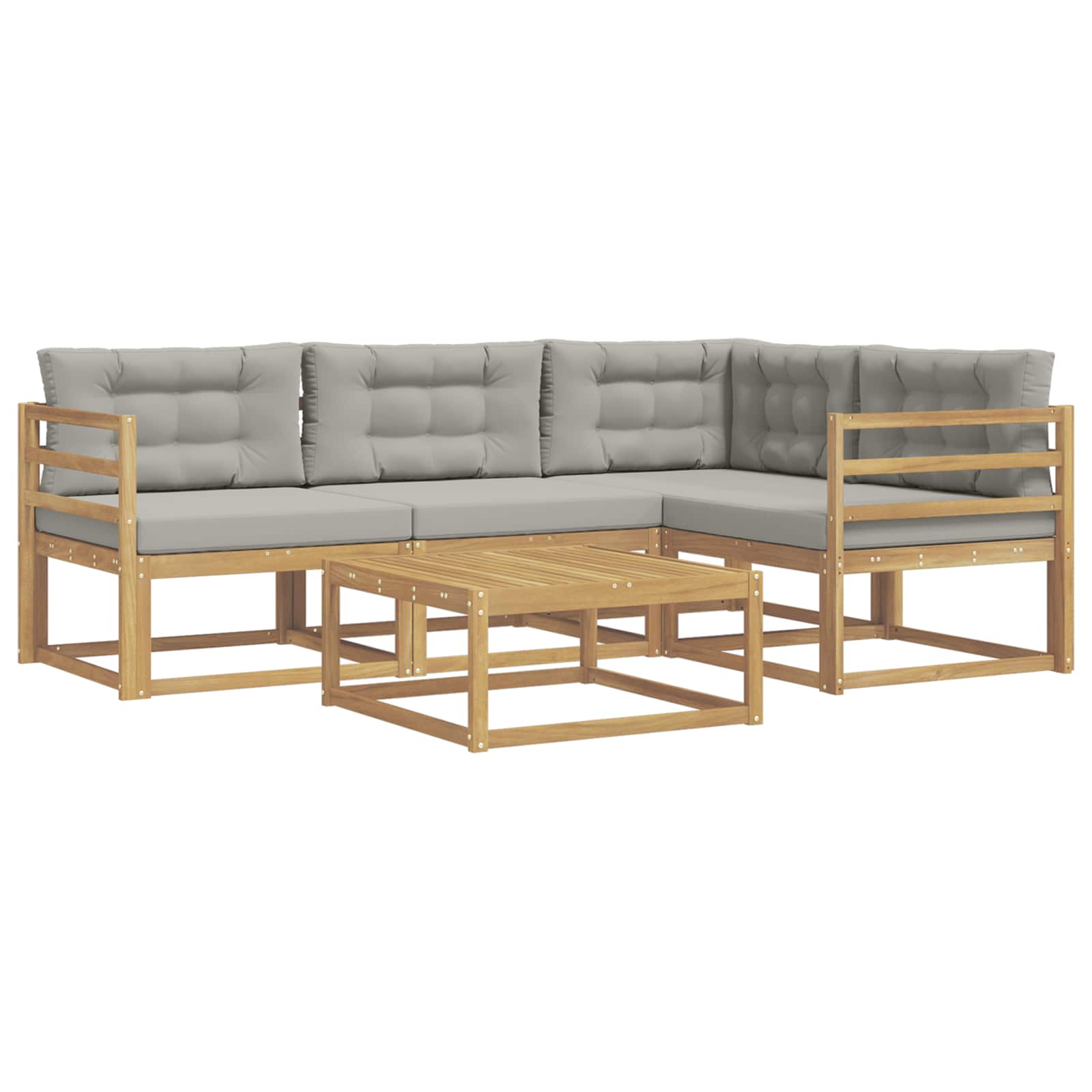 Set vanjskih sofa 5 pcs Bijela i svjetlosiva 79 x 79 x 37 cm