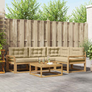 Set vanjskih sofa 5 kom. Bijela i bež Poliester